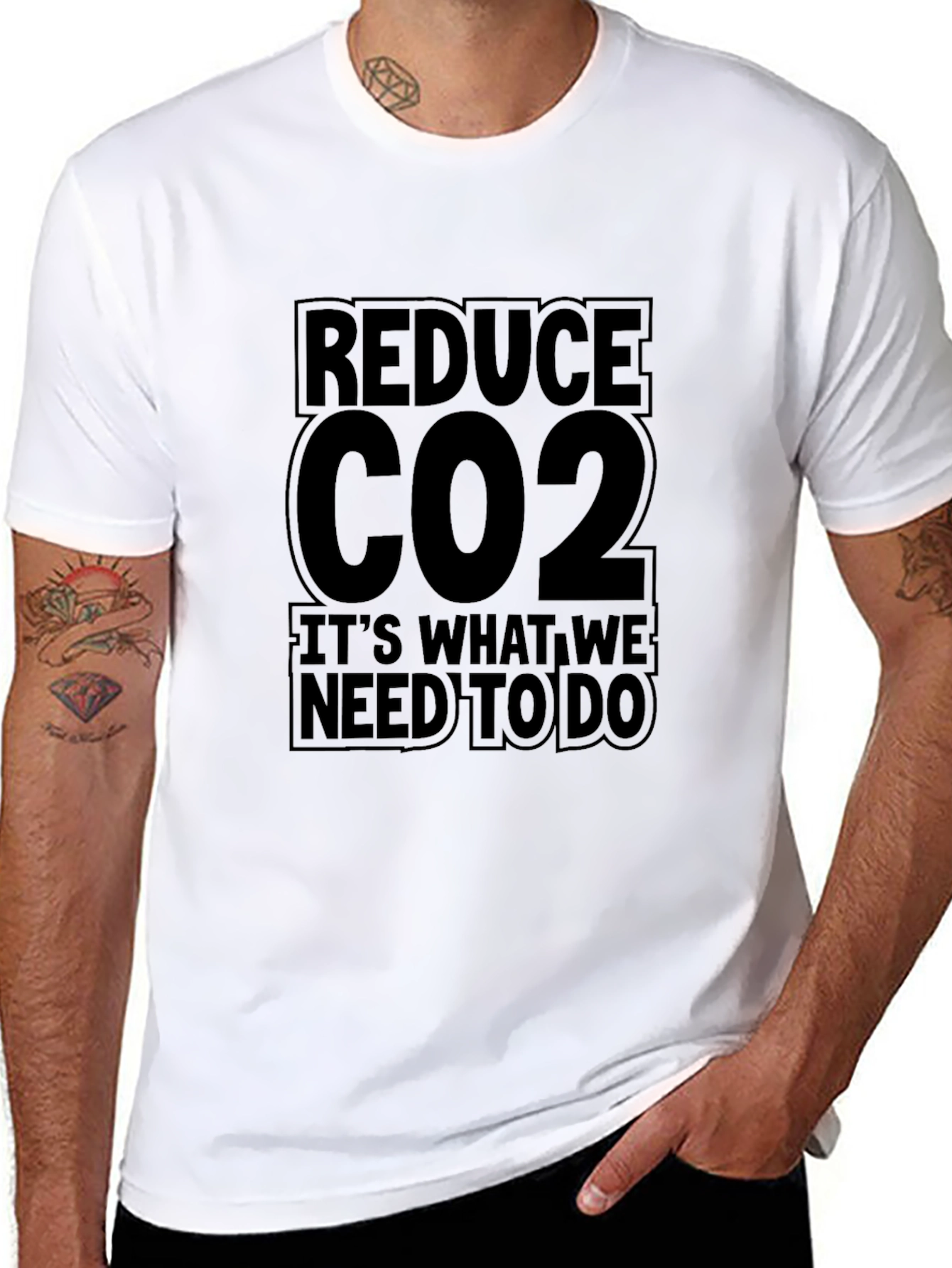 Reduce CO2 Black Graphic T-Shirt