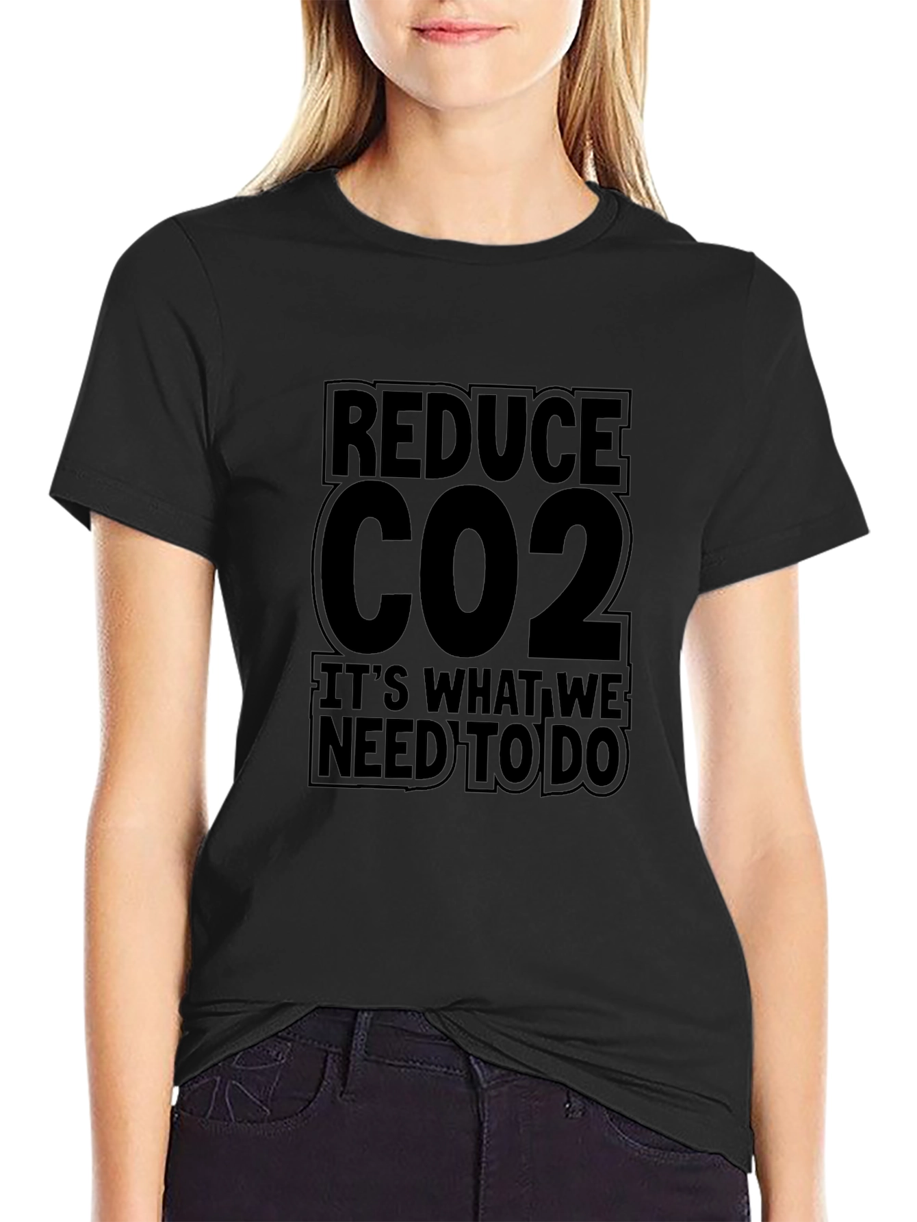 Reduce CO2 Black Graphic T-Shirt