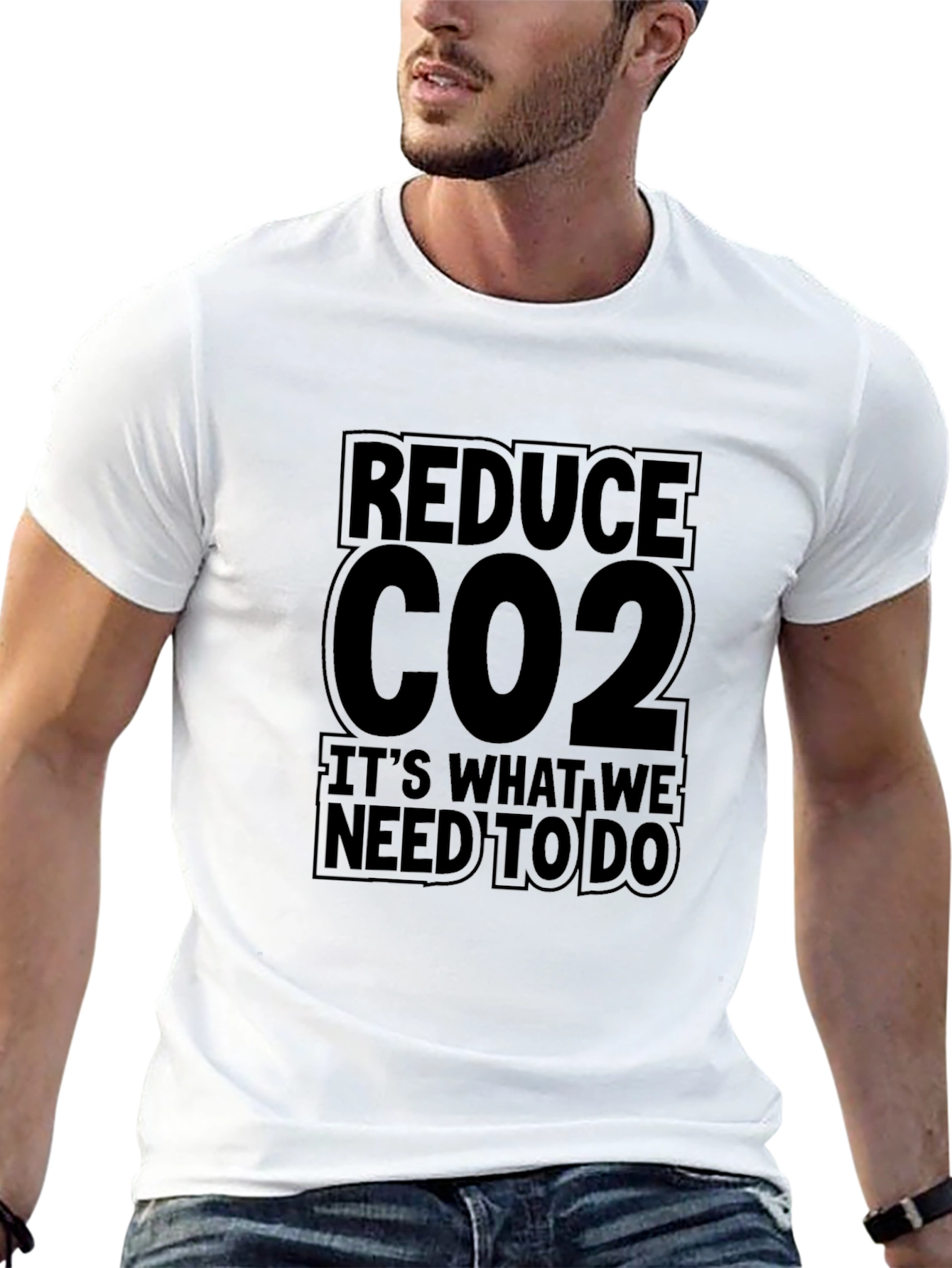Reduce CO2 Black Graphic T-Shirt