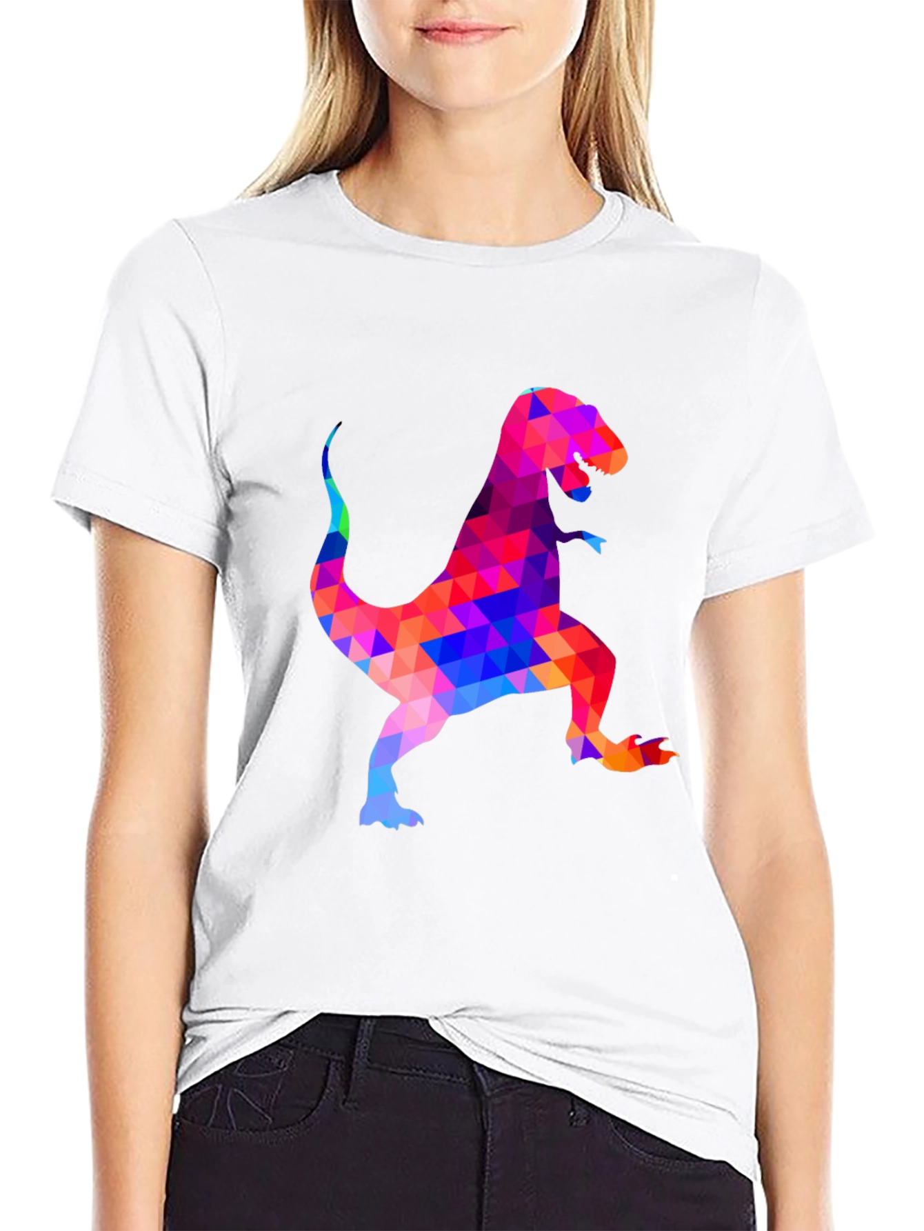 Geometric Dinosaur Graphic Tee