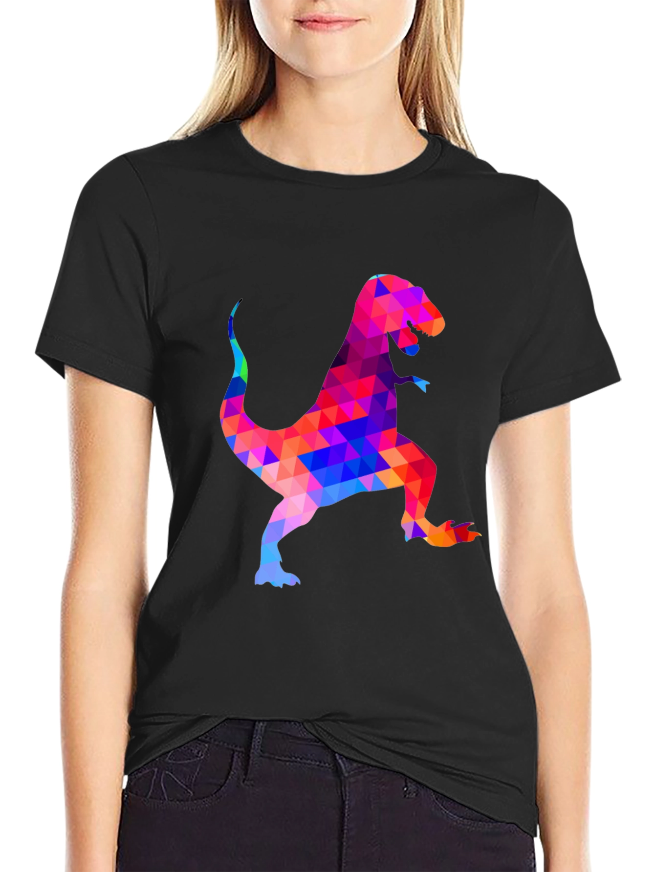 Geometric Dinosaur Graphic Tee