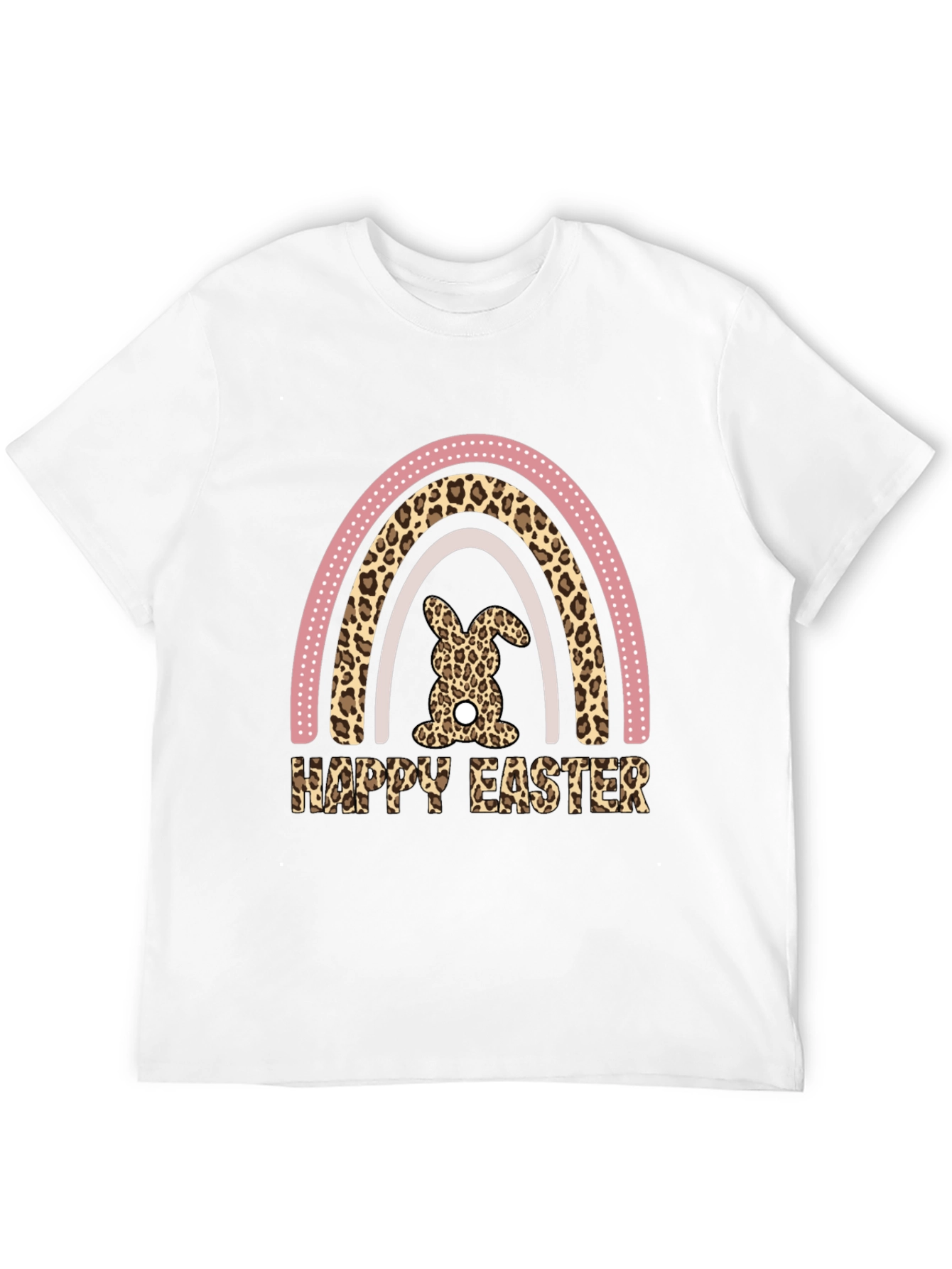 Happy Easter Leopard Rainbow Bunny T-Shirt