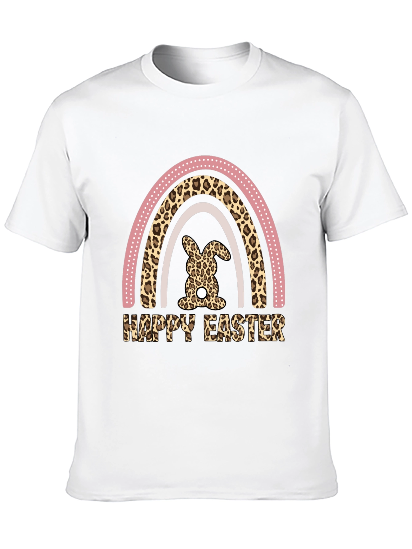 Happy Easter Leopard Rainbow Bunny T-Shirt