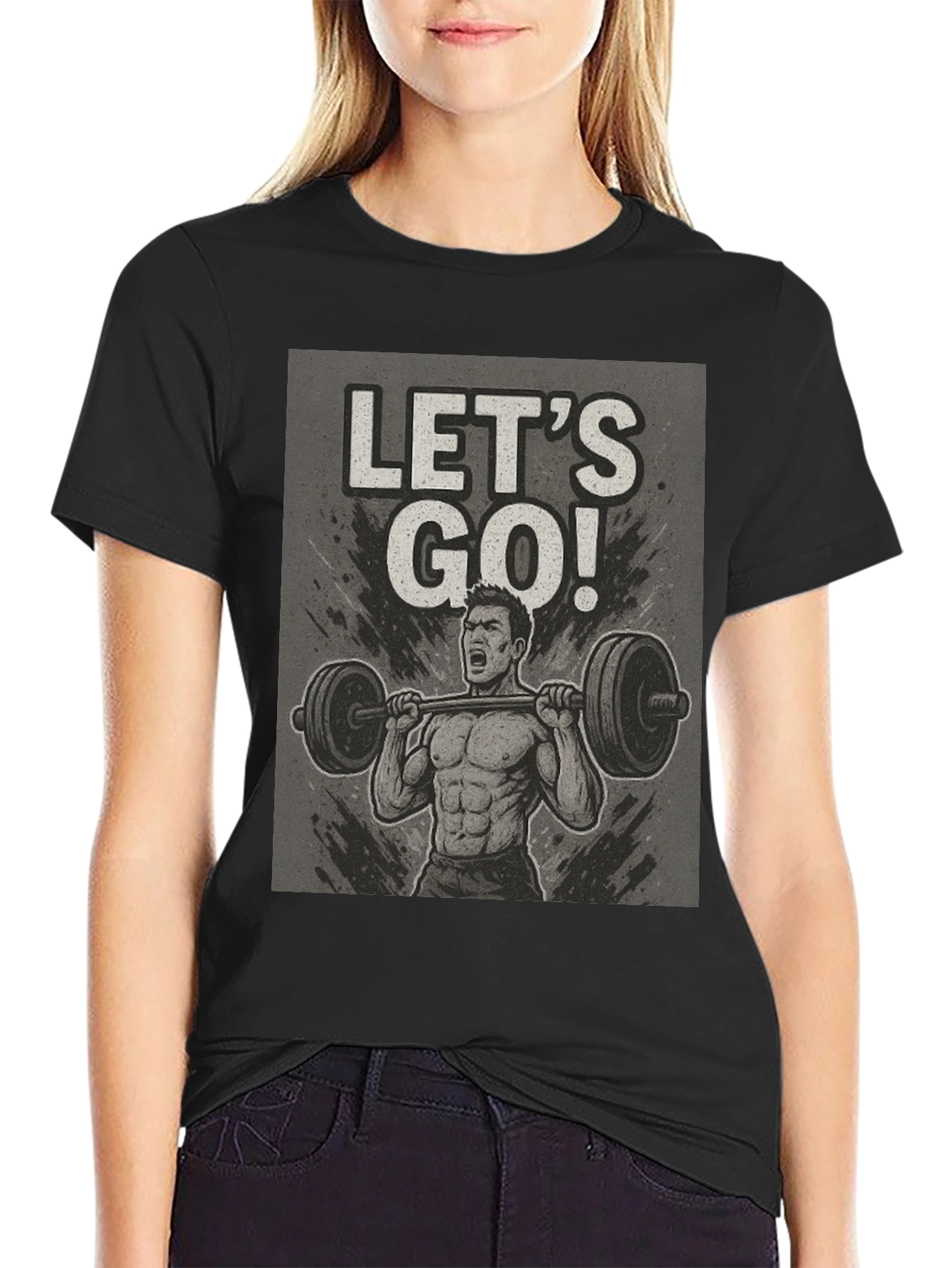 Lets Go Weightlifting Black T-Shirt