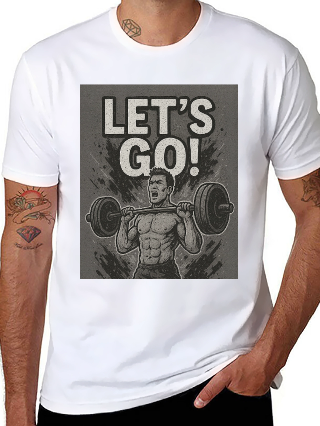 Lets Go Weightlifting Black T-Shirt