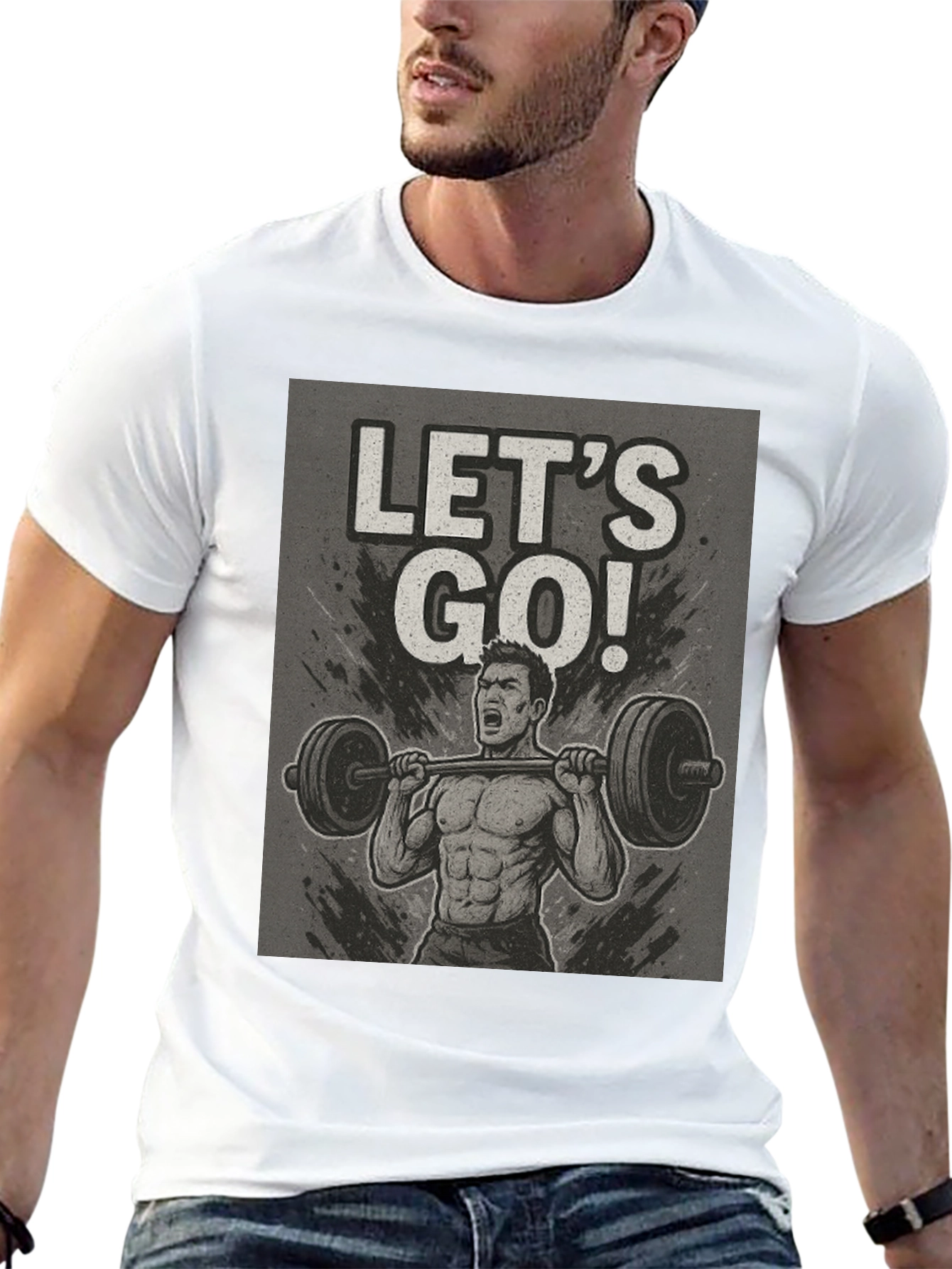 Lets Go Weightlifting Black T-Shirt