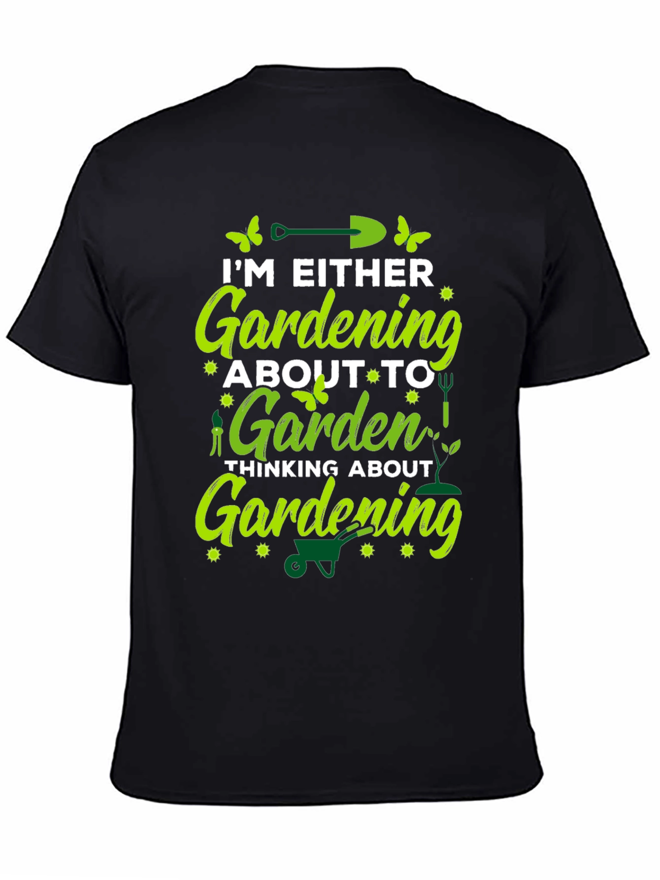 Gardening Lover T-Shirt - Black Cotton Blend