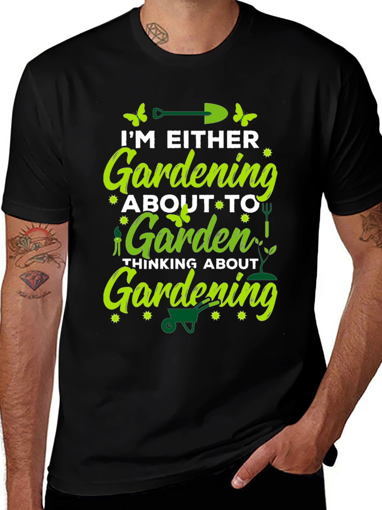 Gardening Lover T-Shirt - Black Cotton Blend