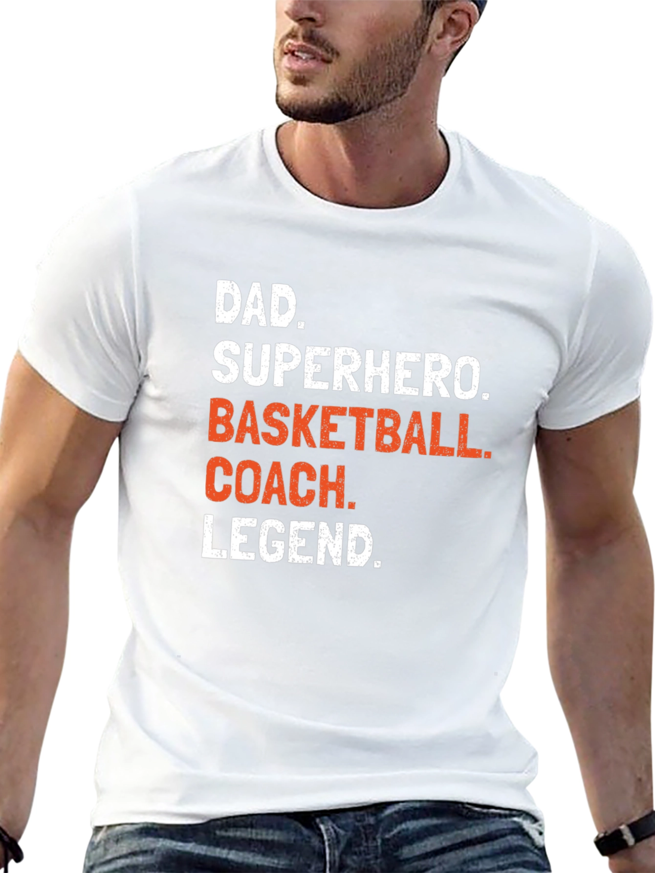 Dad Superhero Basketball Coach Legend T-Shirt