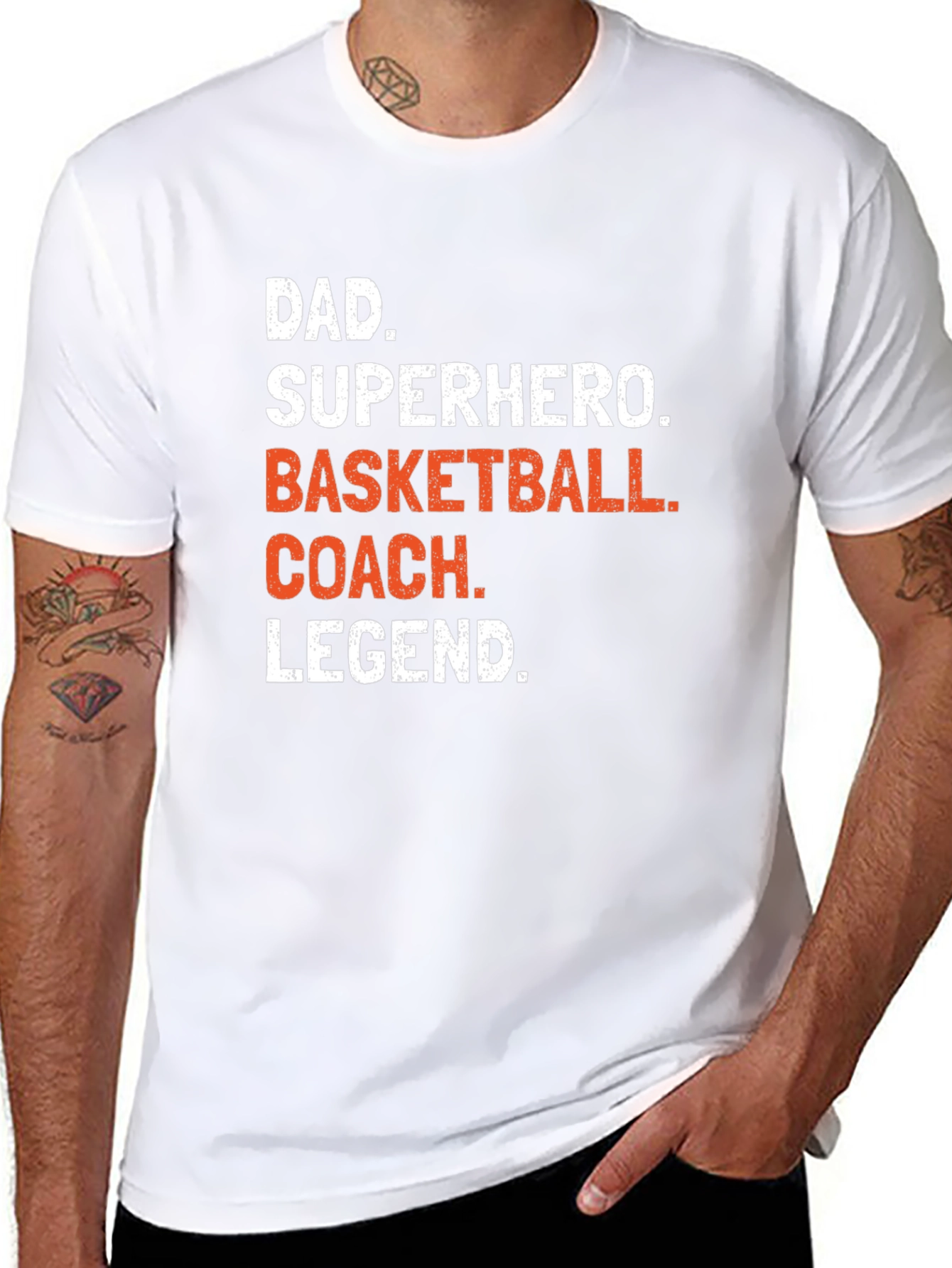 Dad Superhero Basketball Coach Legend T-Shirt