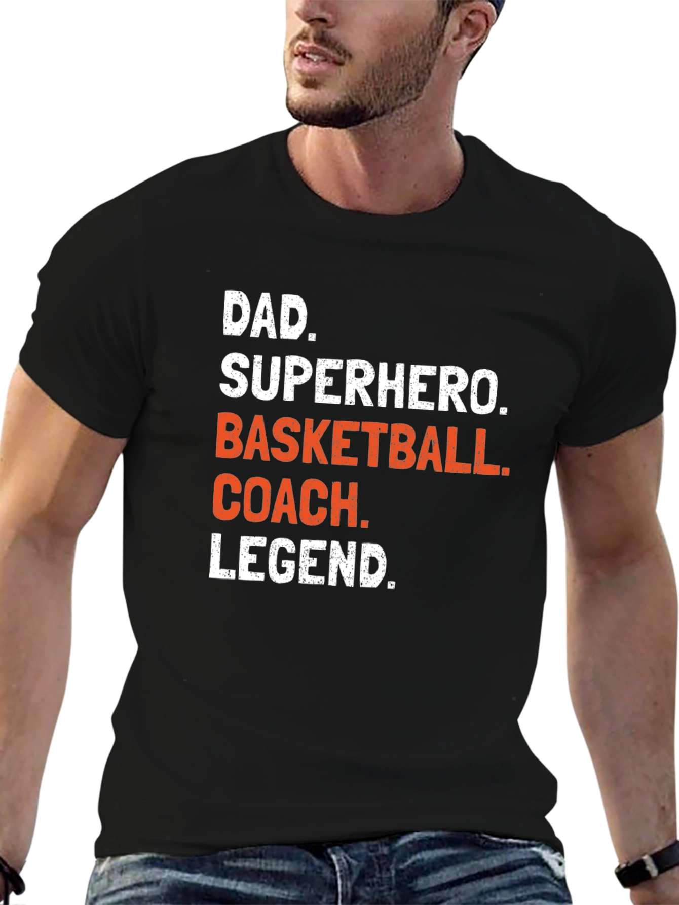 Dad Superhero Basketball Coach Legend T-Shirt