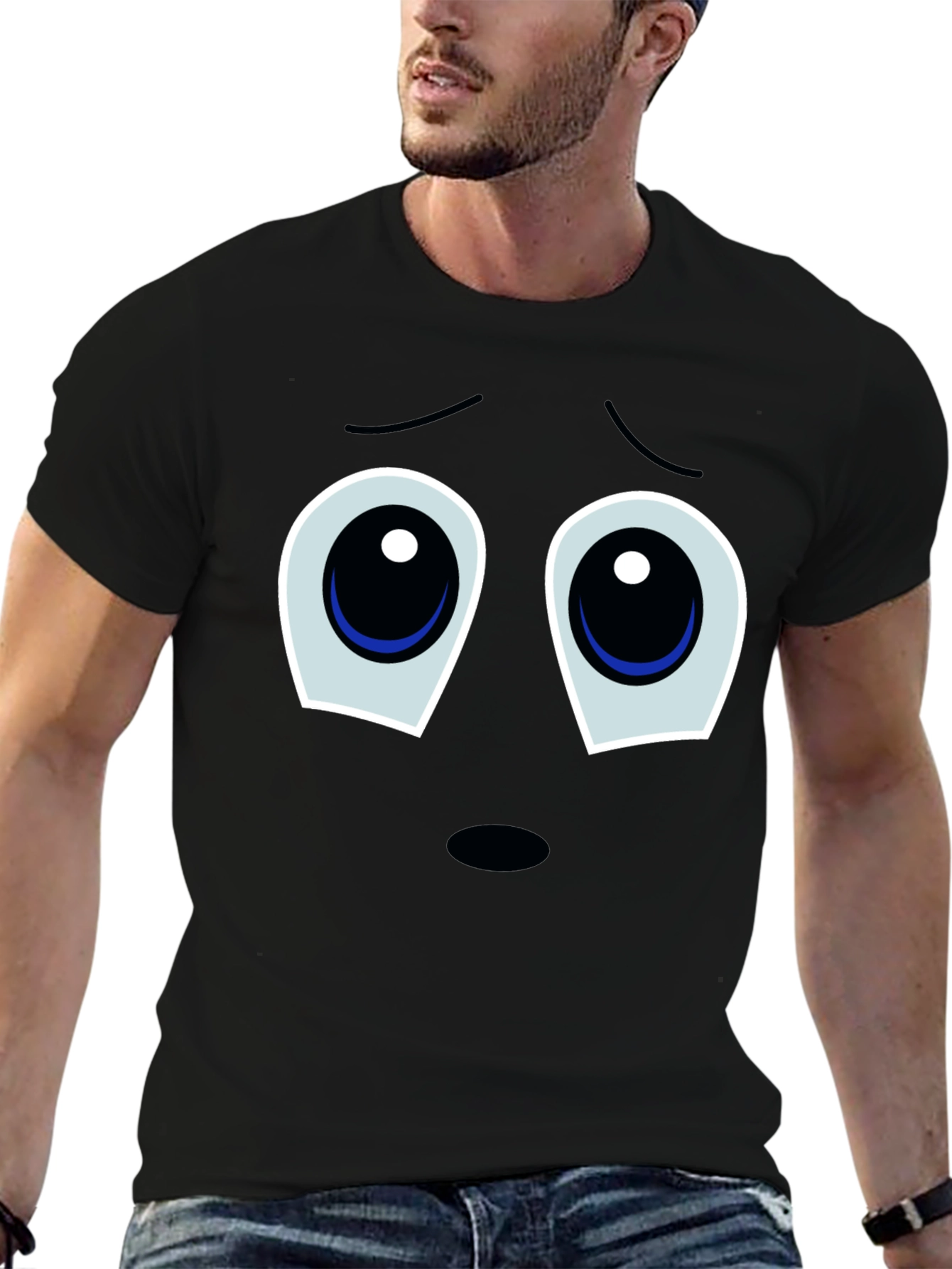 Sad Eyes T-Shirt - Black Graphic Tee