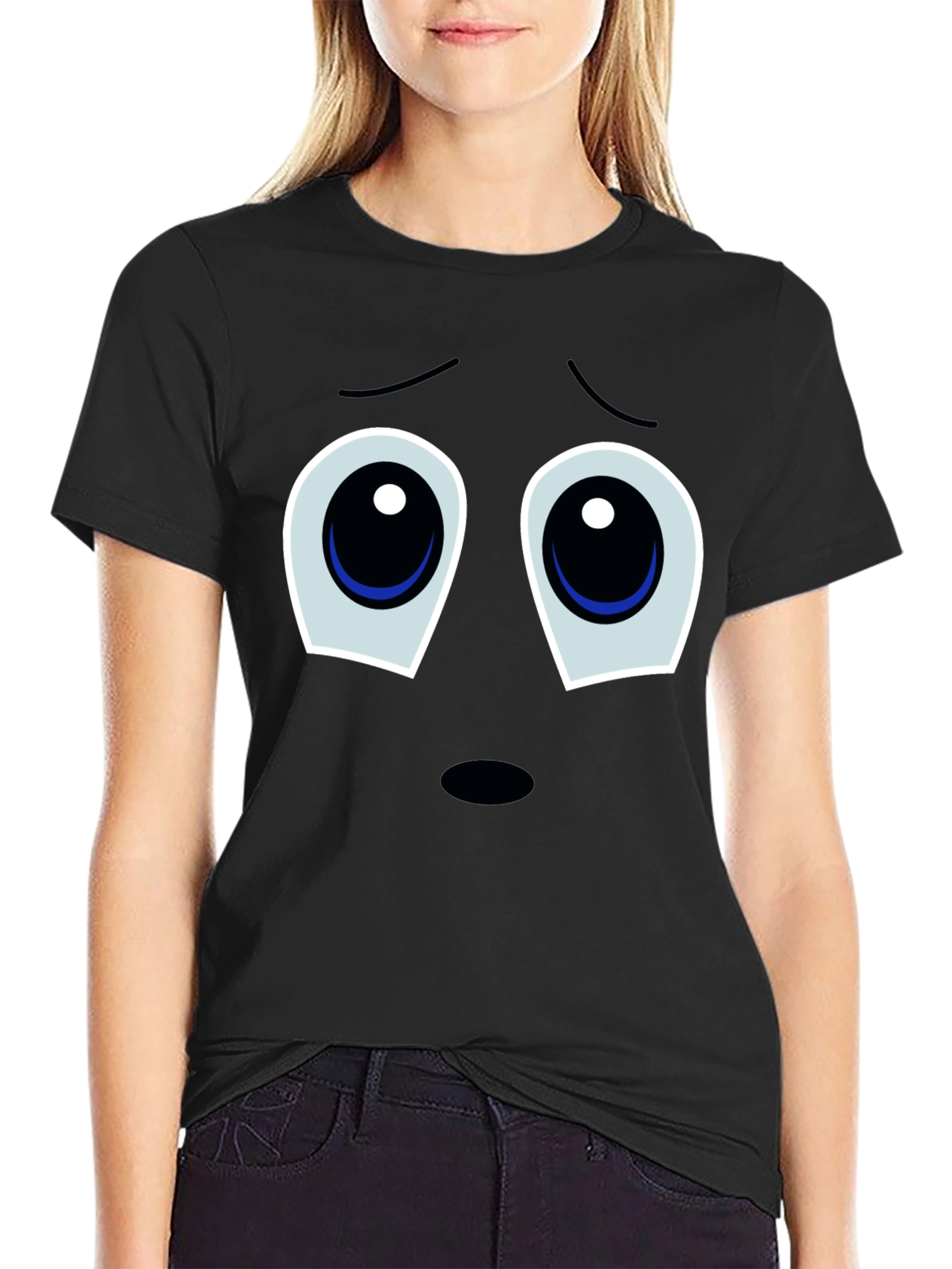Sad Eyes T-Shirt - Black Graphic Tee