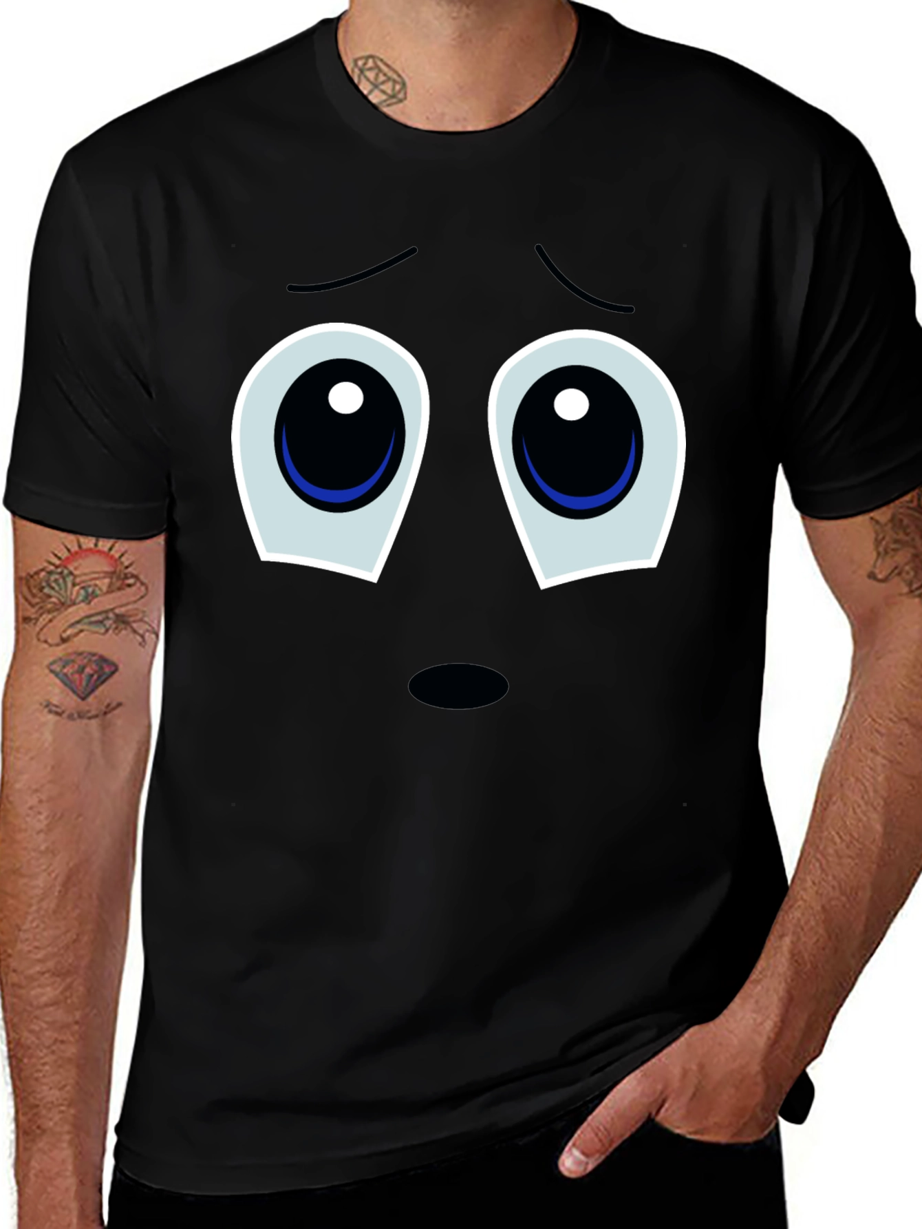 Sad Eyes T-Shirt - Black Graphic Tee
