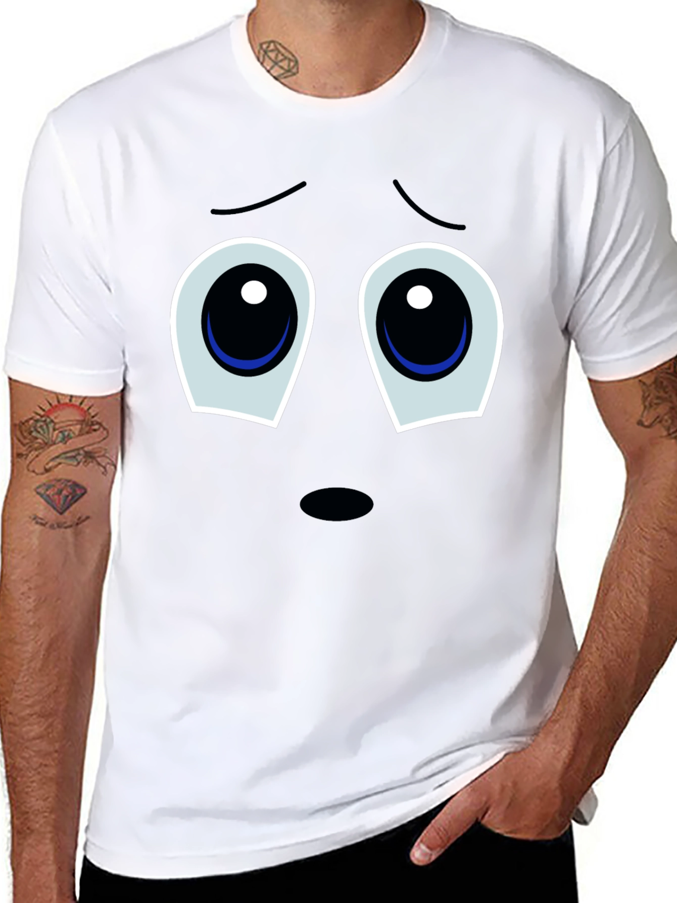 Sad Eyes T-Shirt - Black Graphic Tee