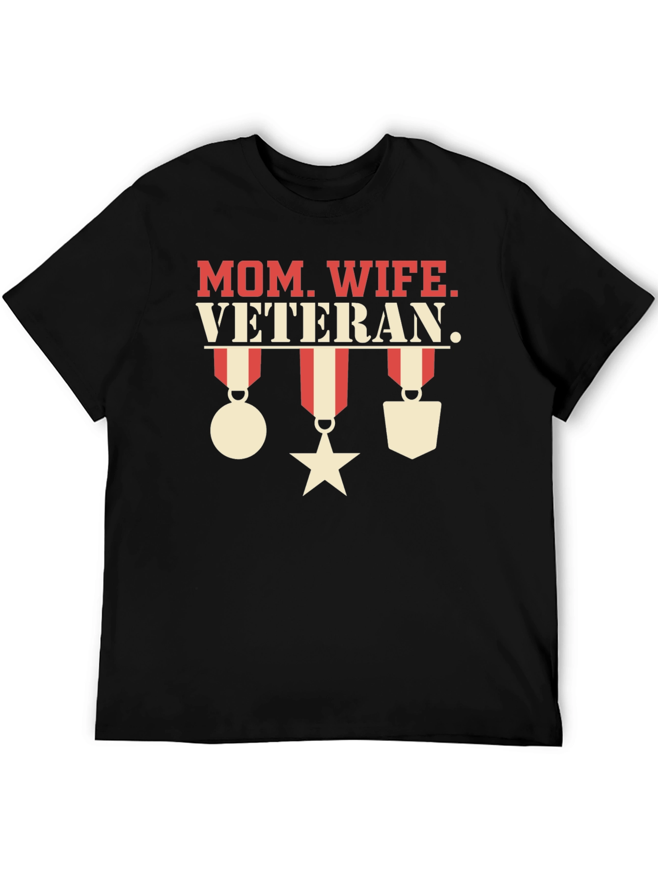 Mom Wife Veteran Graphic T-Shirt