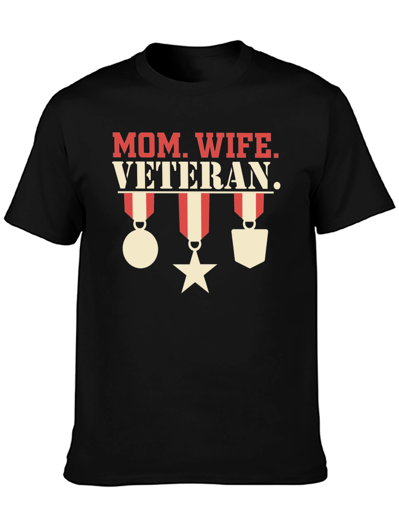 Mom Wife Veteran Graphic T-Shirt
