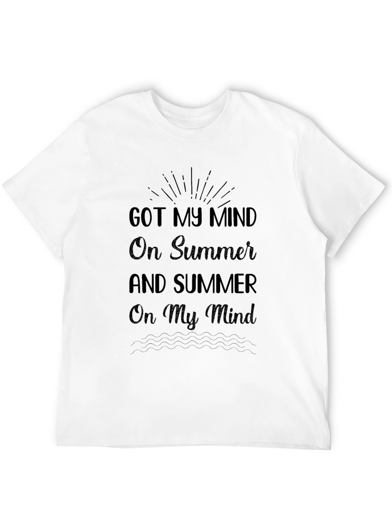 Summer Mind Graphic Tee - Casual Black T-Shirt