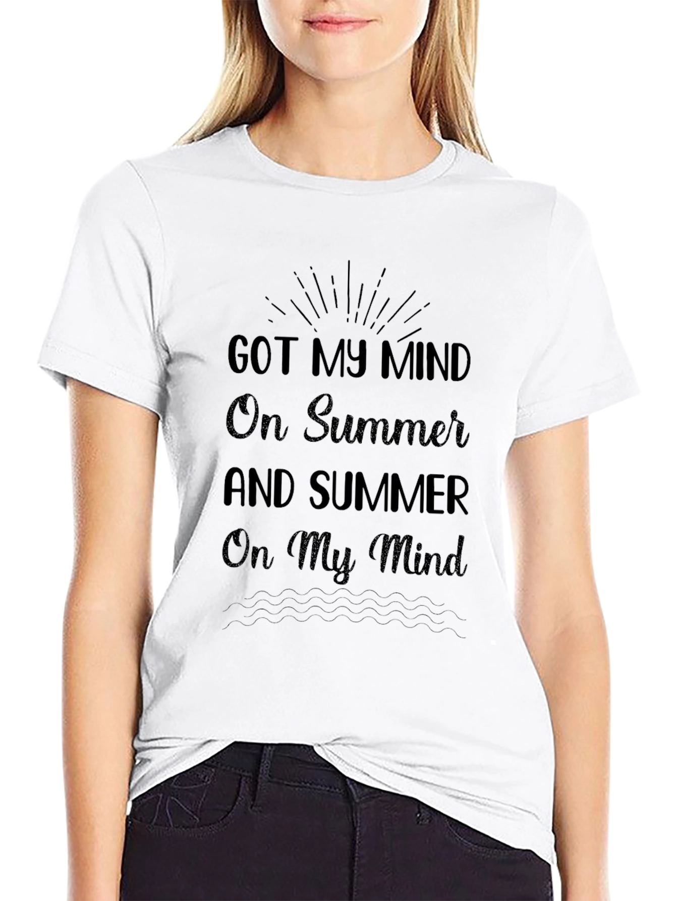 Summer Mind Graphic Tee - Casual Black T-Shirt