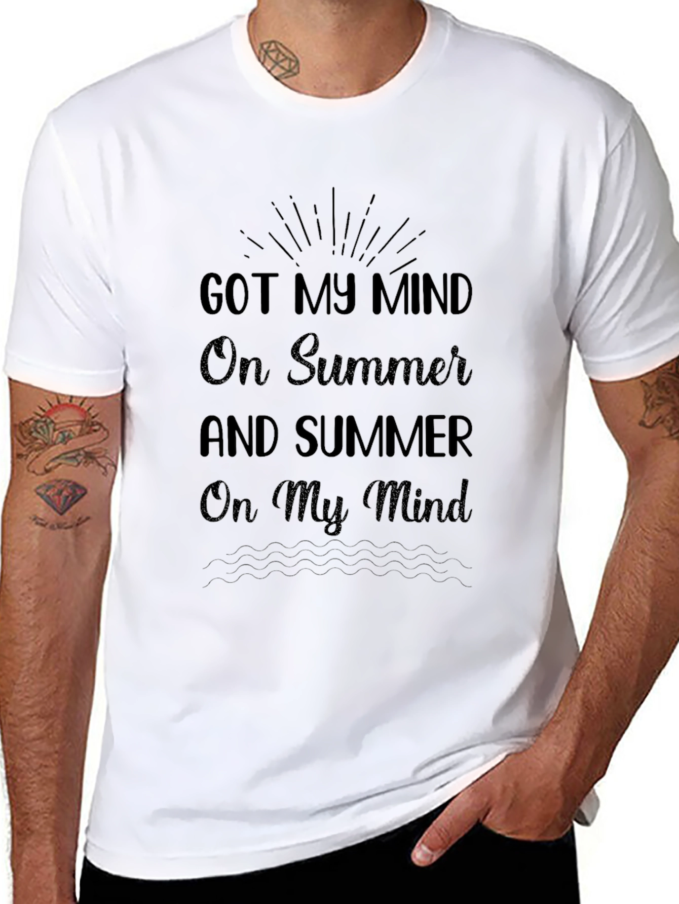 Summer Mind Graphic Tee - Casual Black T-Shirt