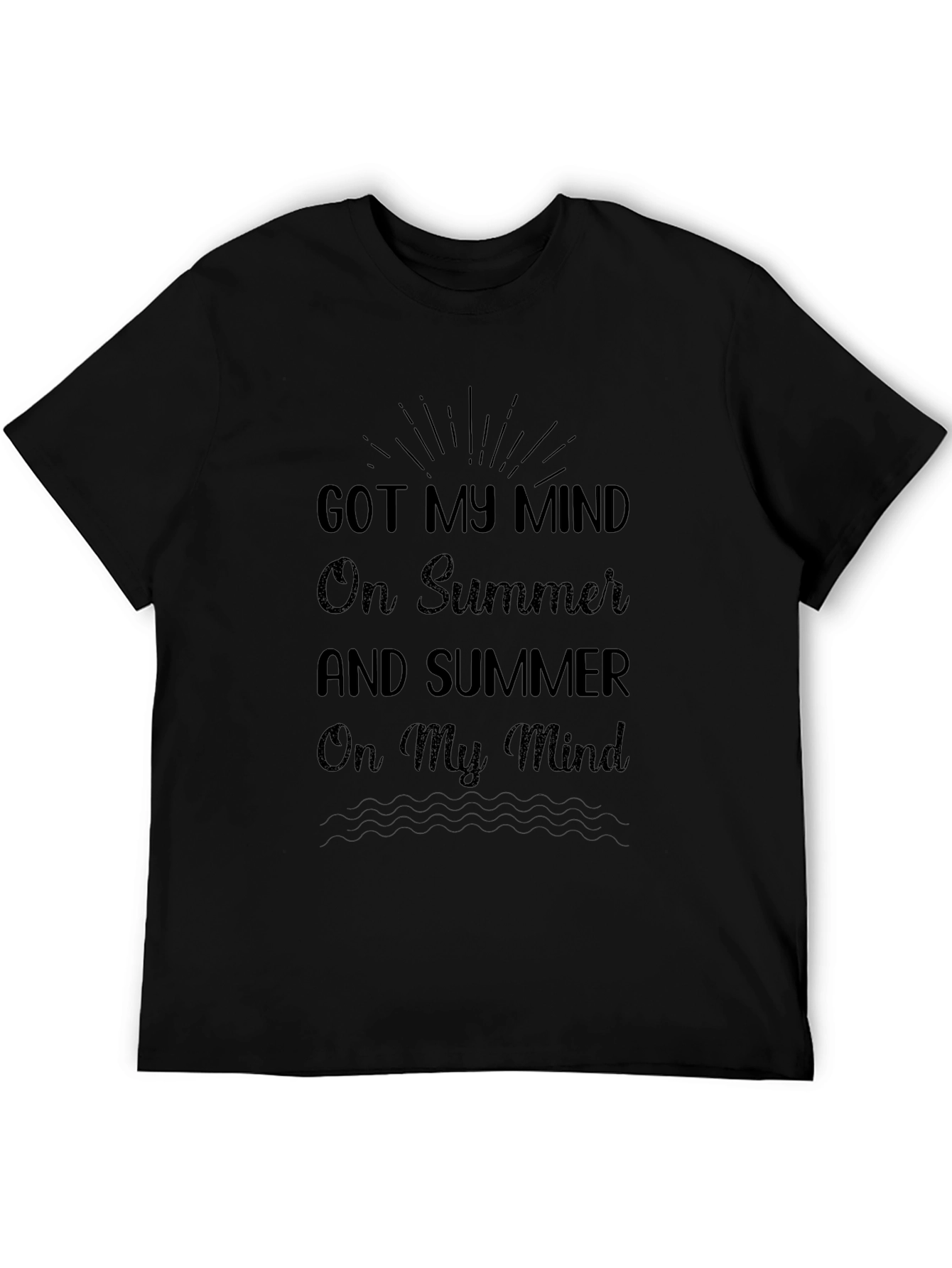 Summer Mind Graphic Tee - Casual Black T-Shirt