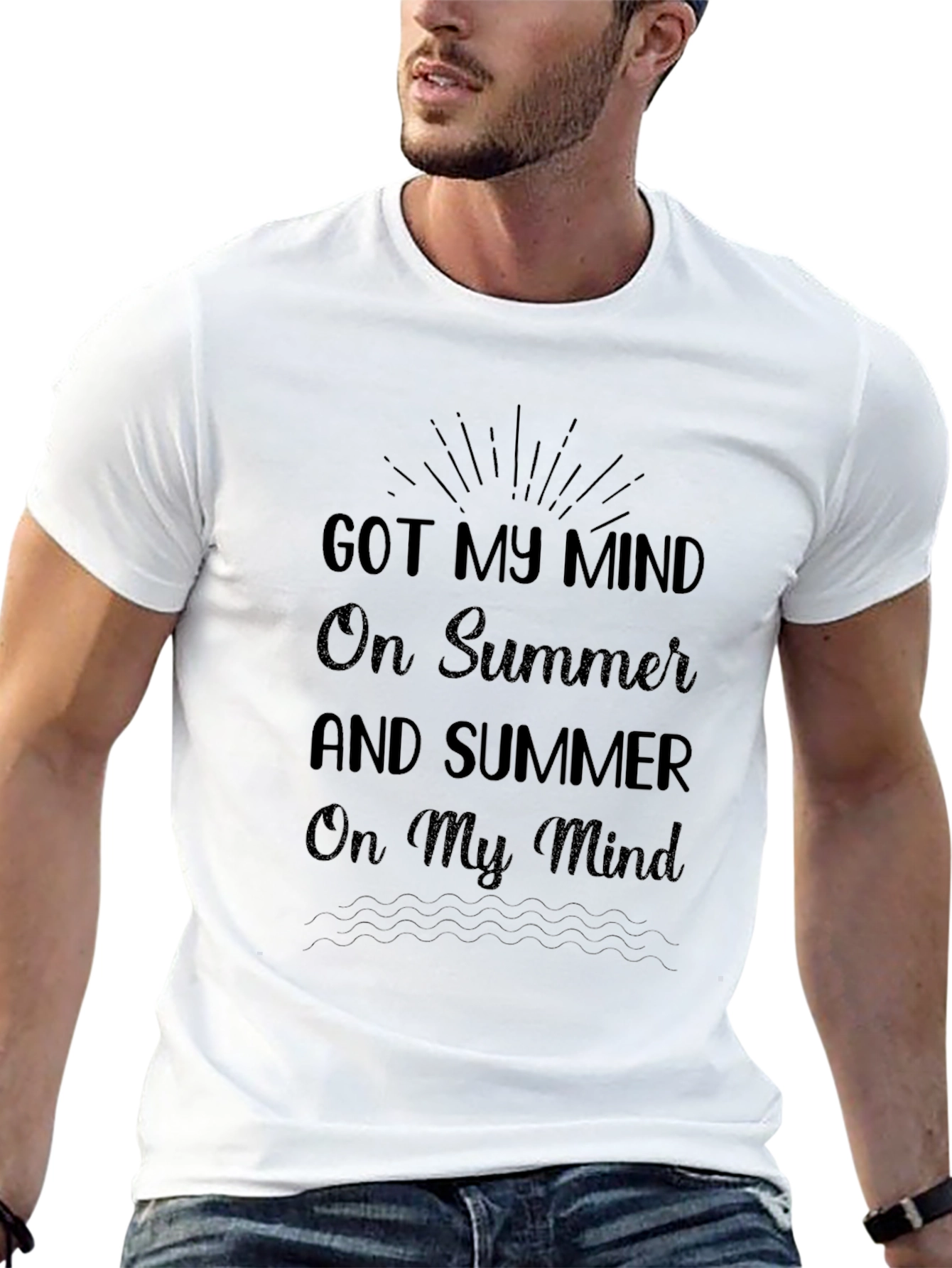 Summer Mind Graphic Tee - Casual Black T-Shirt