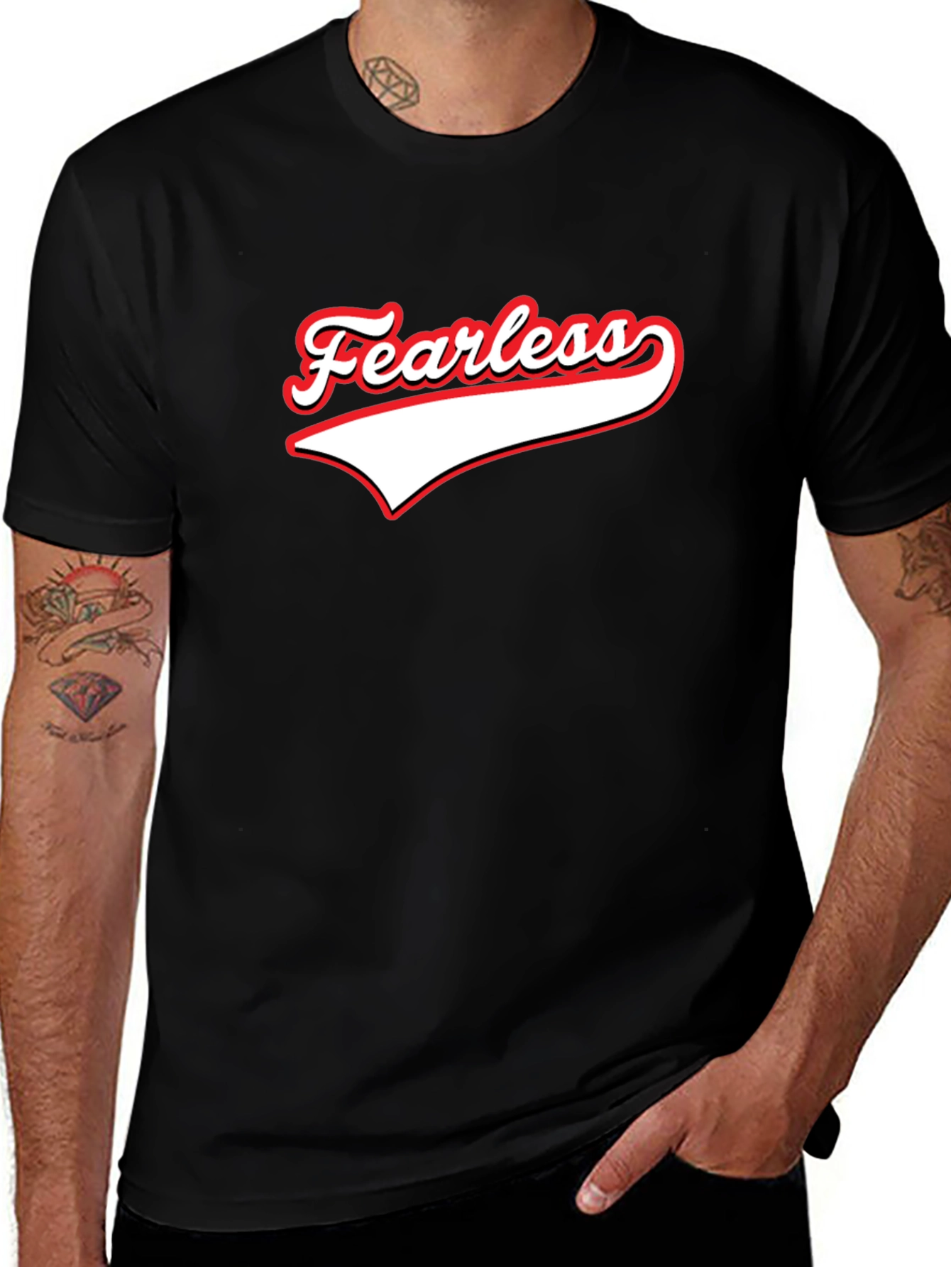 Fearless Graphic Tee - Trendy Mens Black T-Shirt