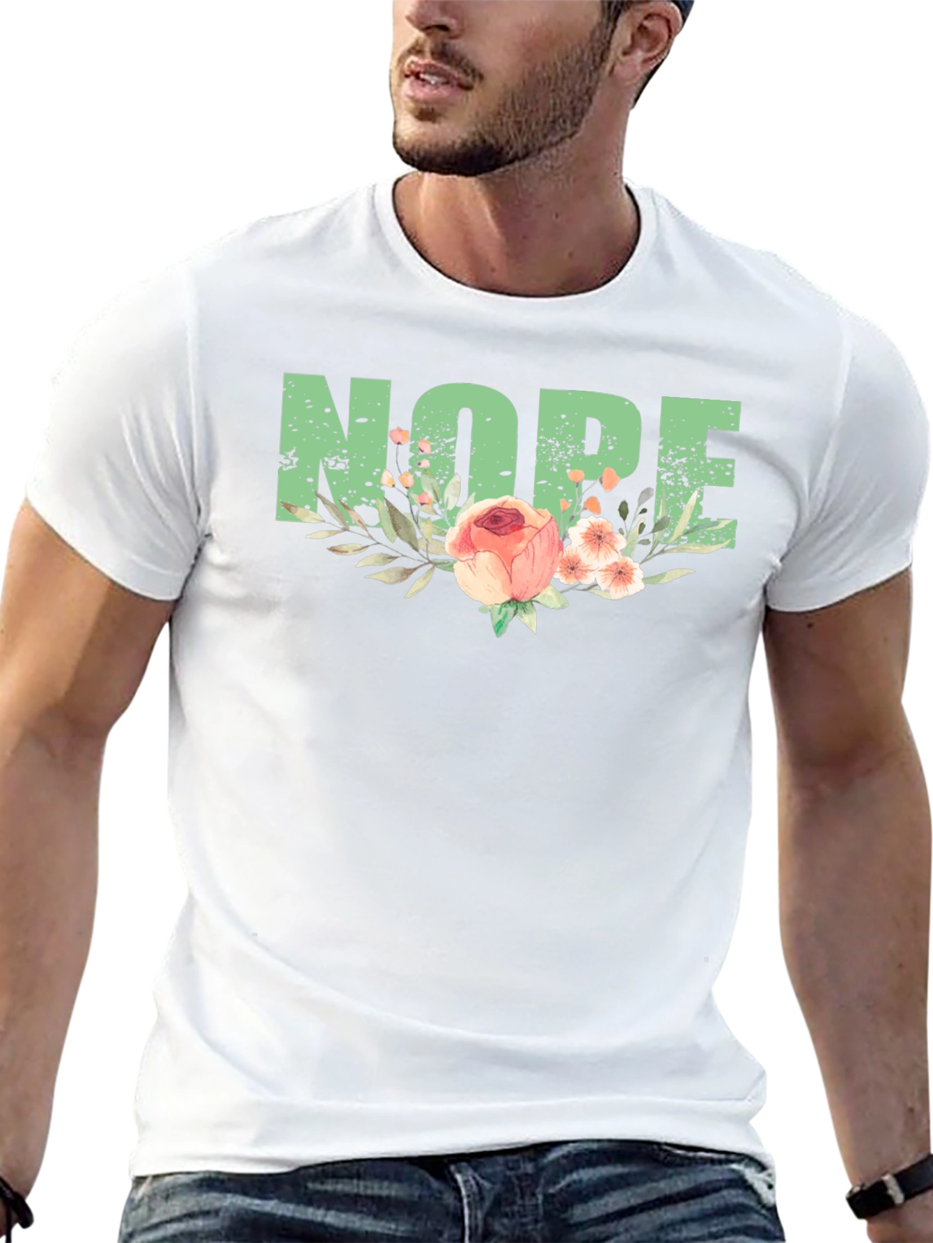 Nope Floral Graphic Tee - Comfy Casual Style