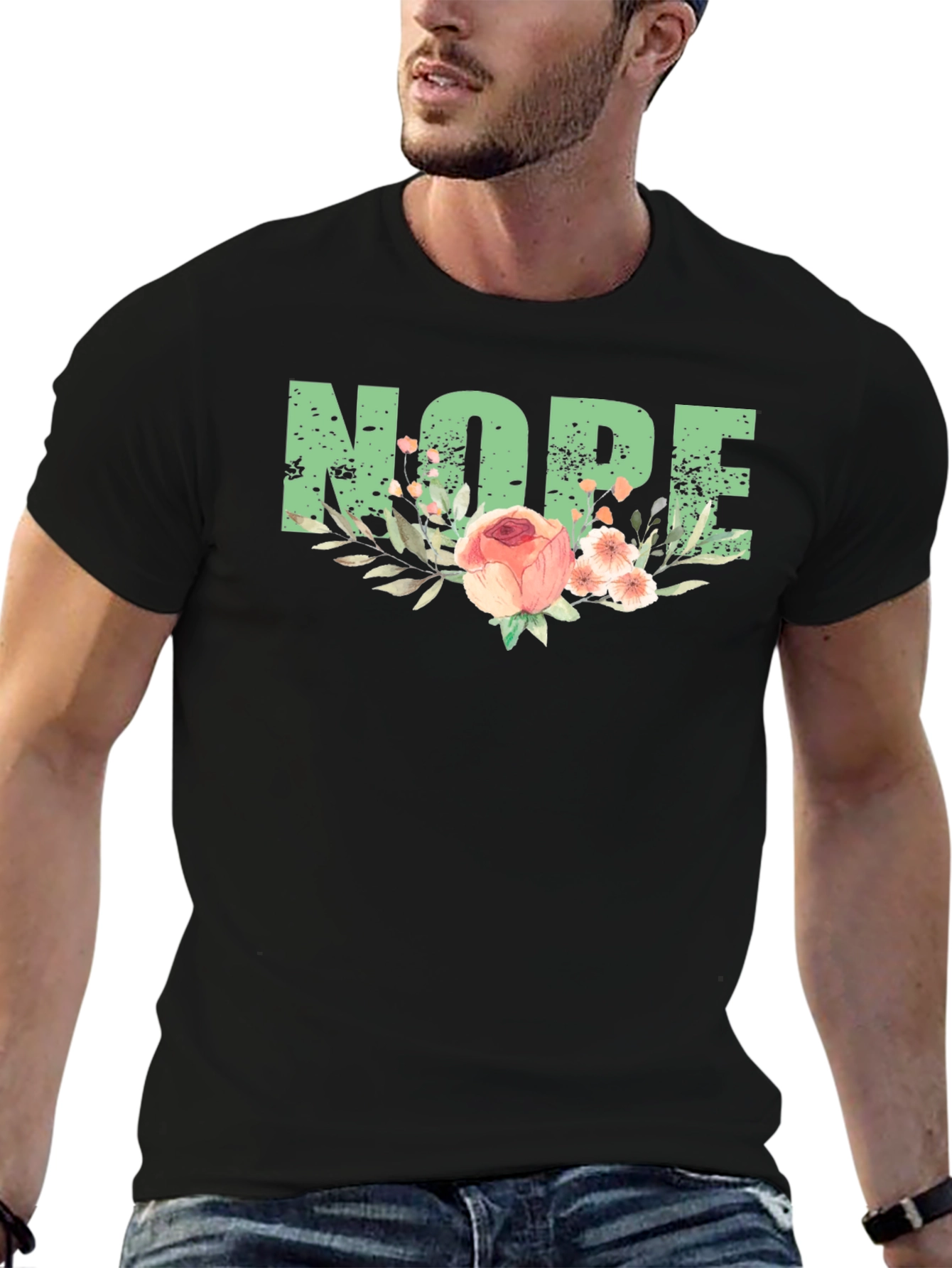 Nope Floral Graphic Tee - Comfy Casual Style