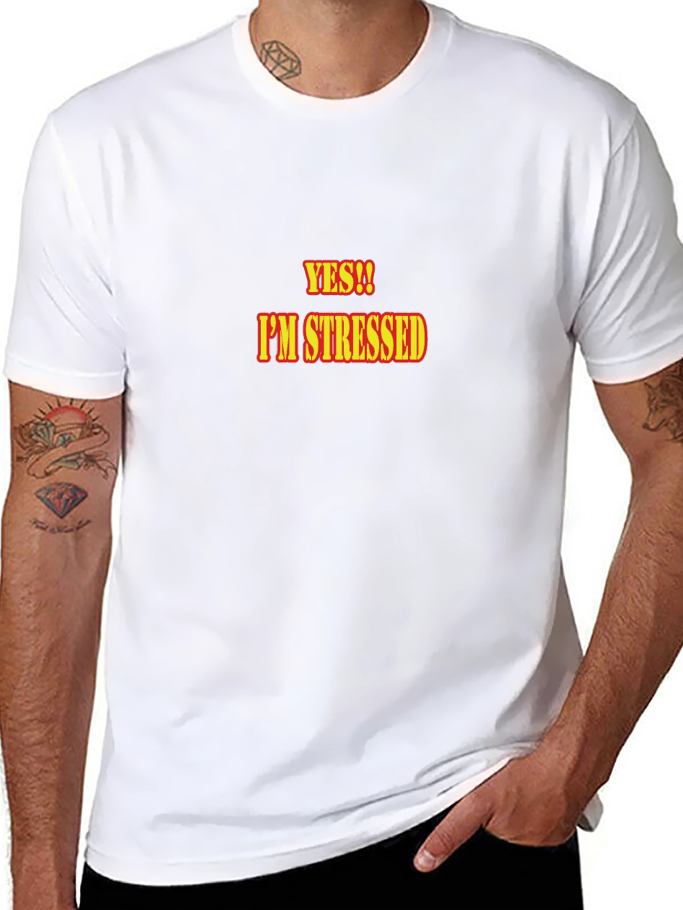 Yes!! Im Stressed T-Shirt - Black Cotton