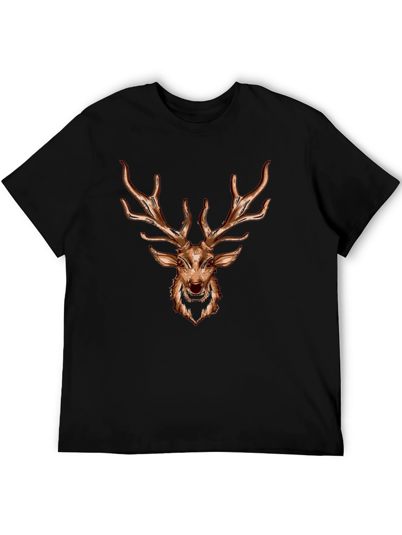 Deer Head Graphic Black T-Shirt