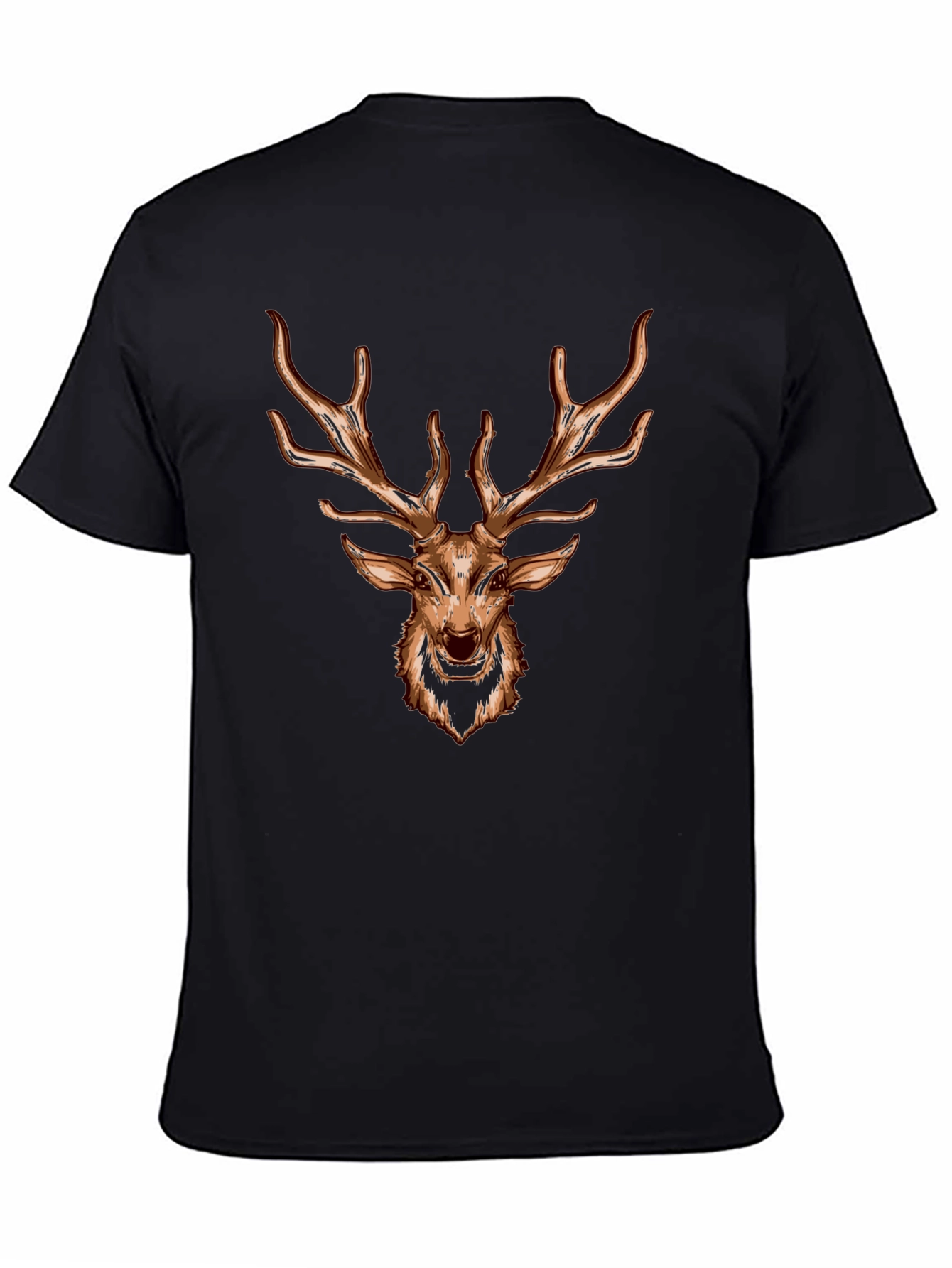 Deer Head Graphic Black T-Shirt