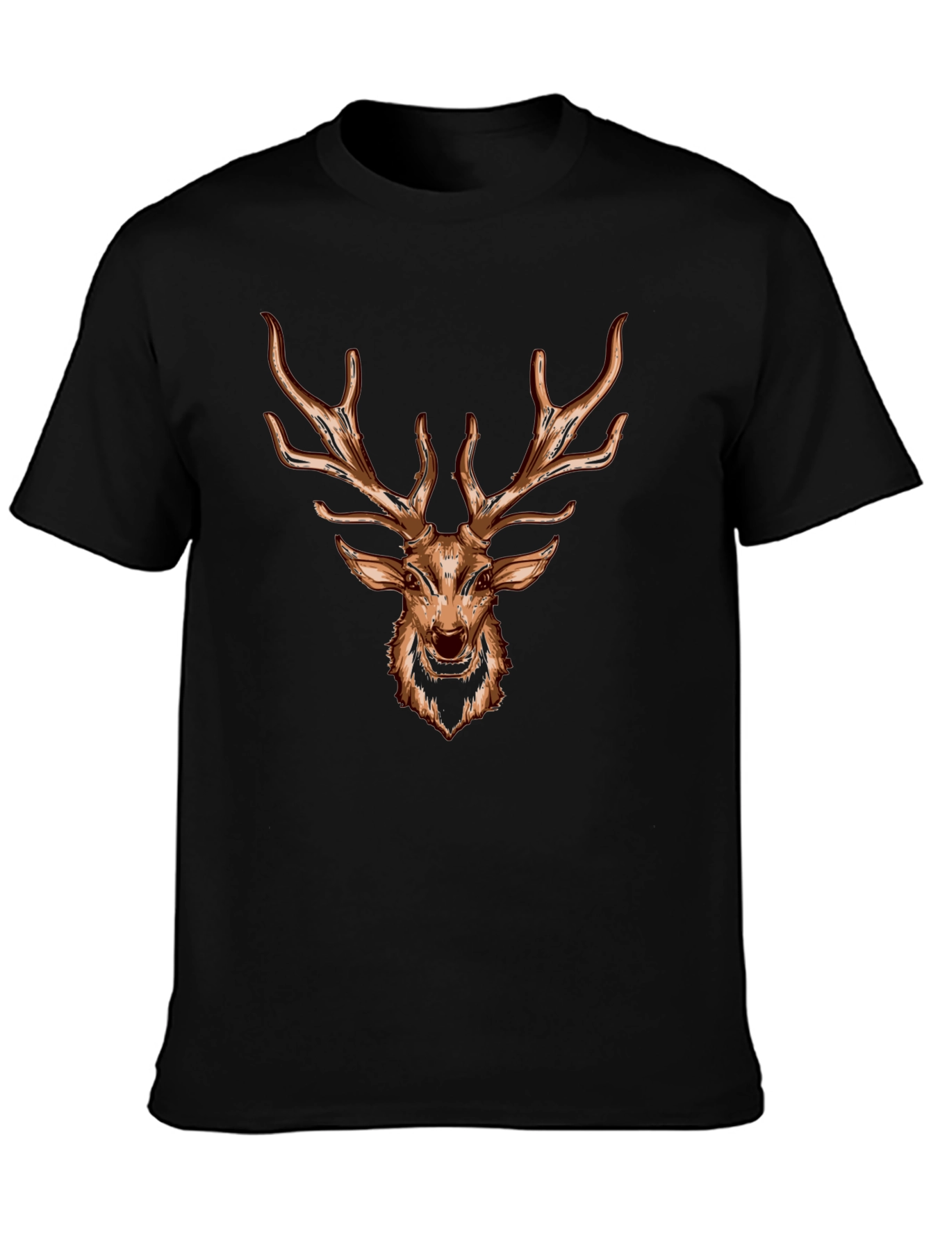 Deer Head Graphic Black T-Shirt