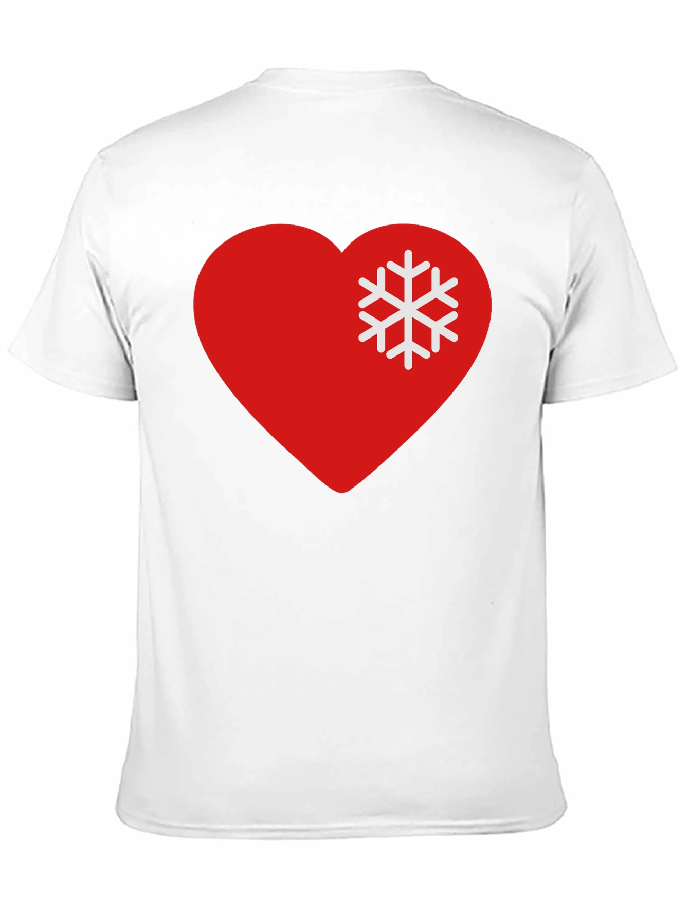 Heart Snowflake Graphic Tee - Black Casual T-Shirt