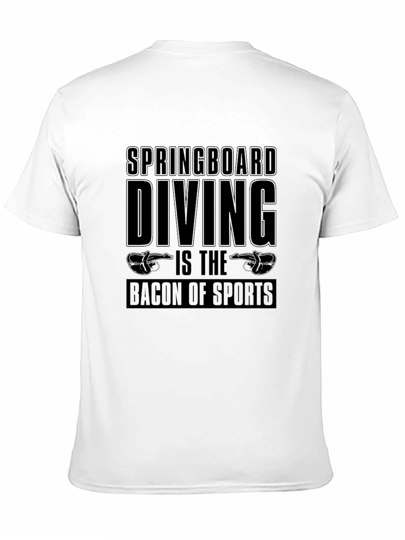 Springboard Diving Bacon of Sports Black T-Shirt
