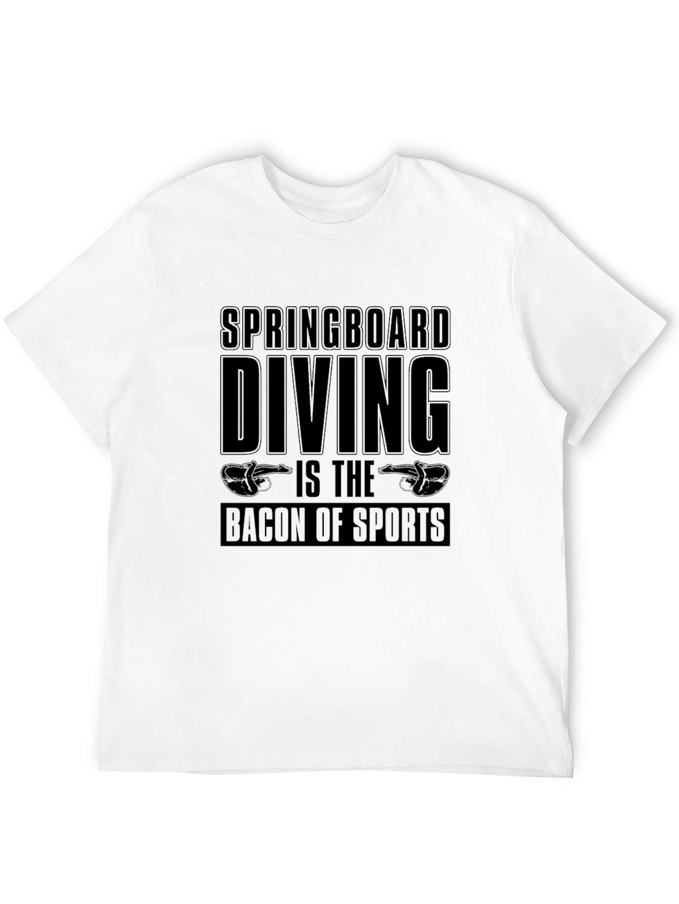 Springboard Diving Bacon of Sports Black T-Shirt