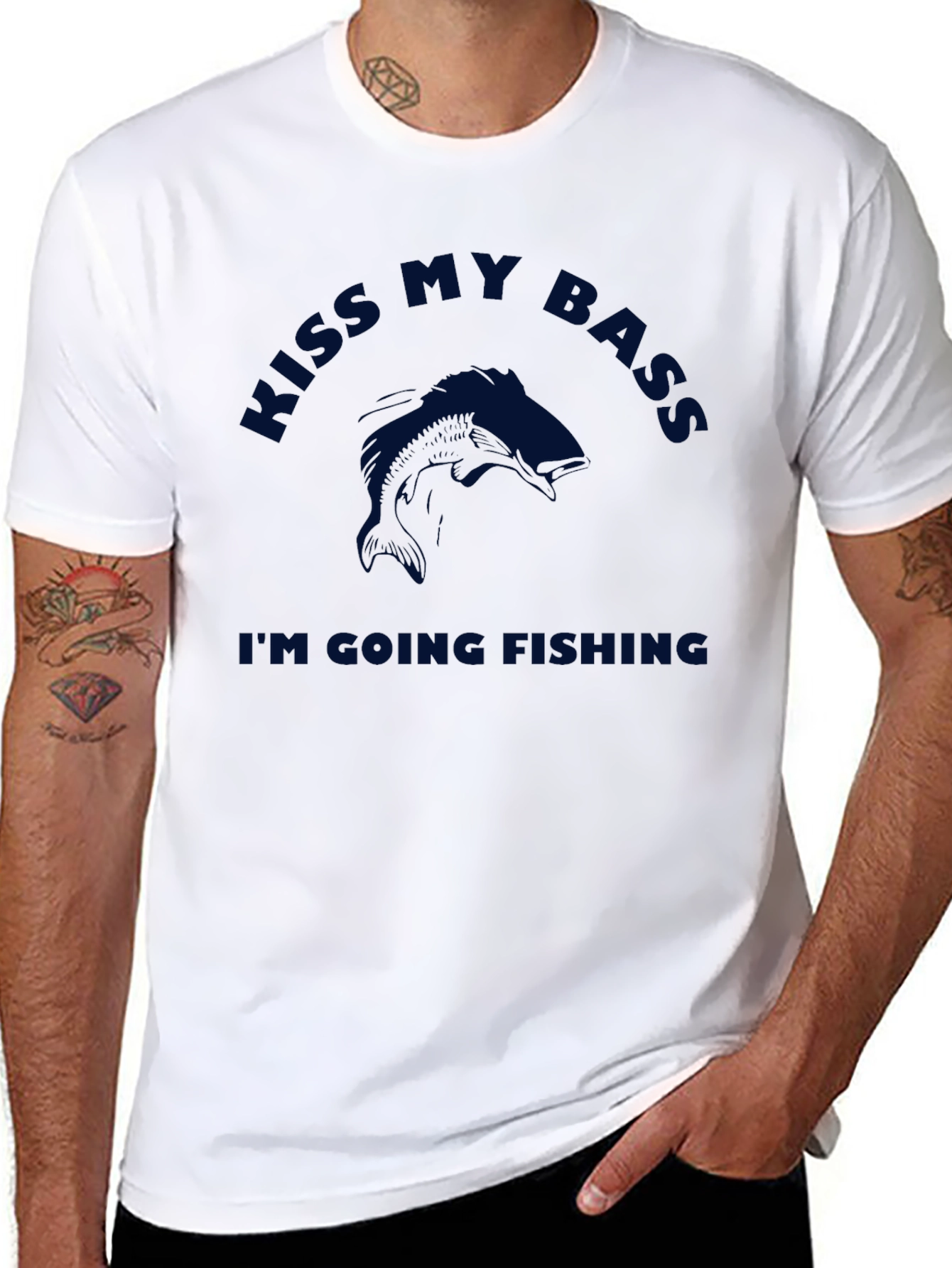 Kiss My Bass Fishing T-Shirt - Black