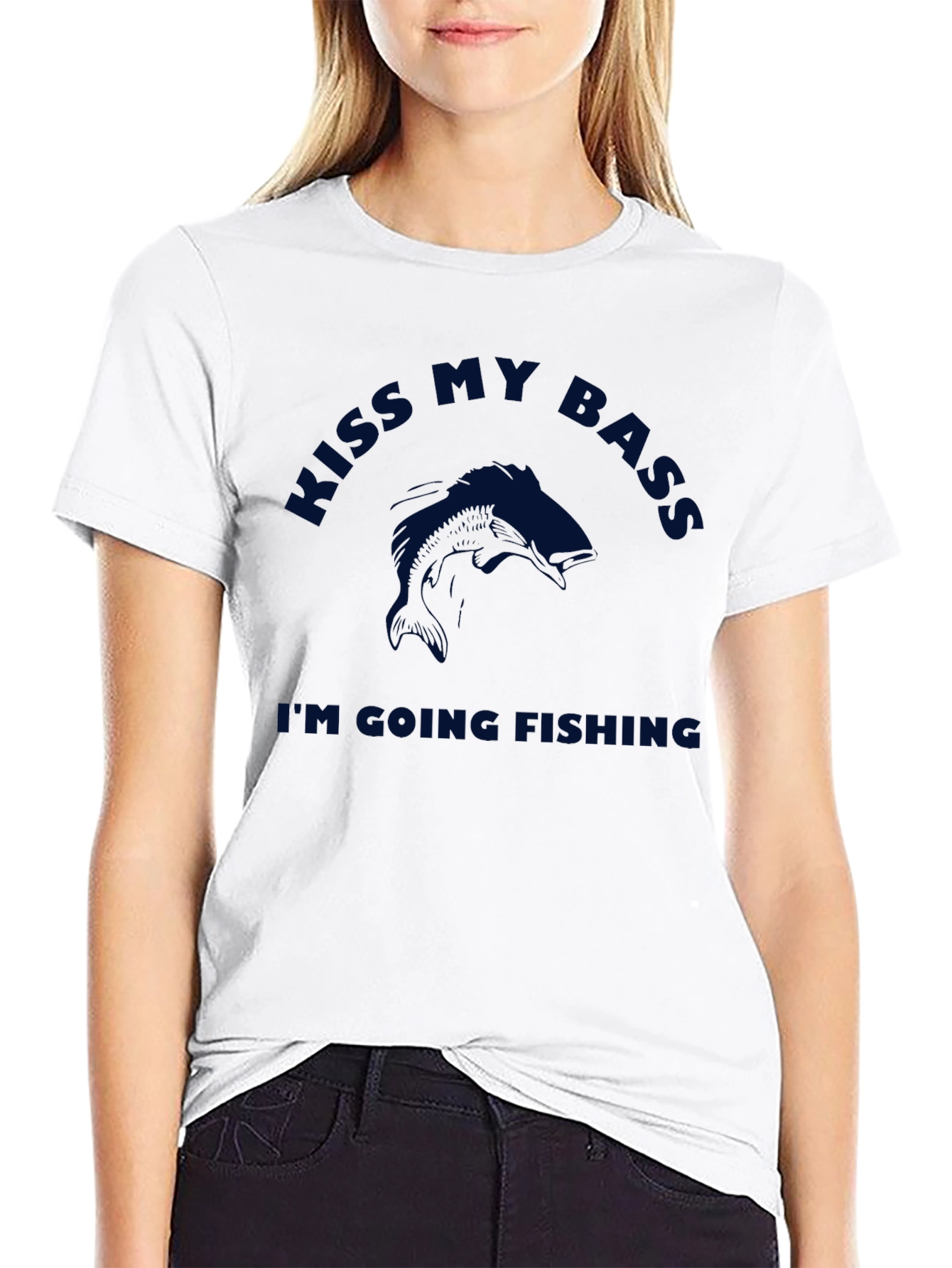 Kiss My Bass Fishing T-Shirt - Black