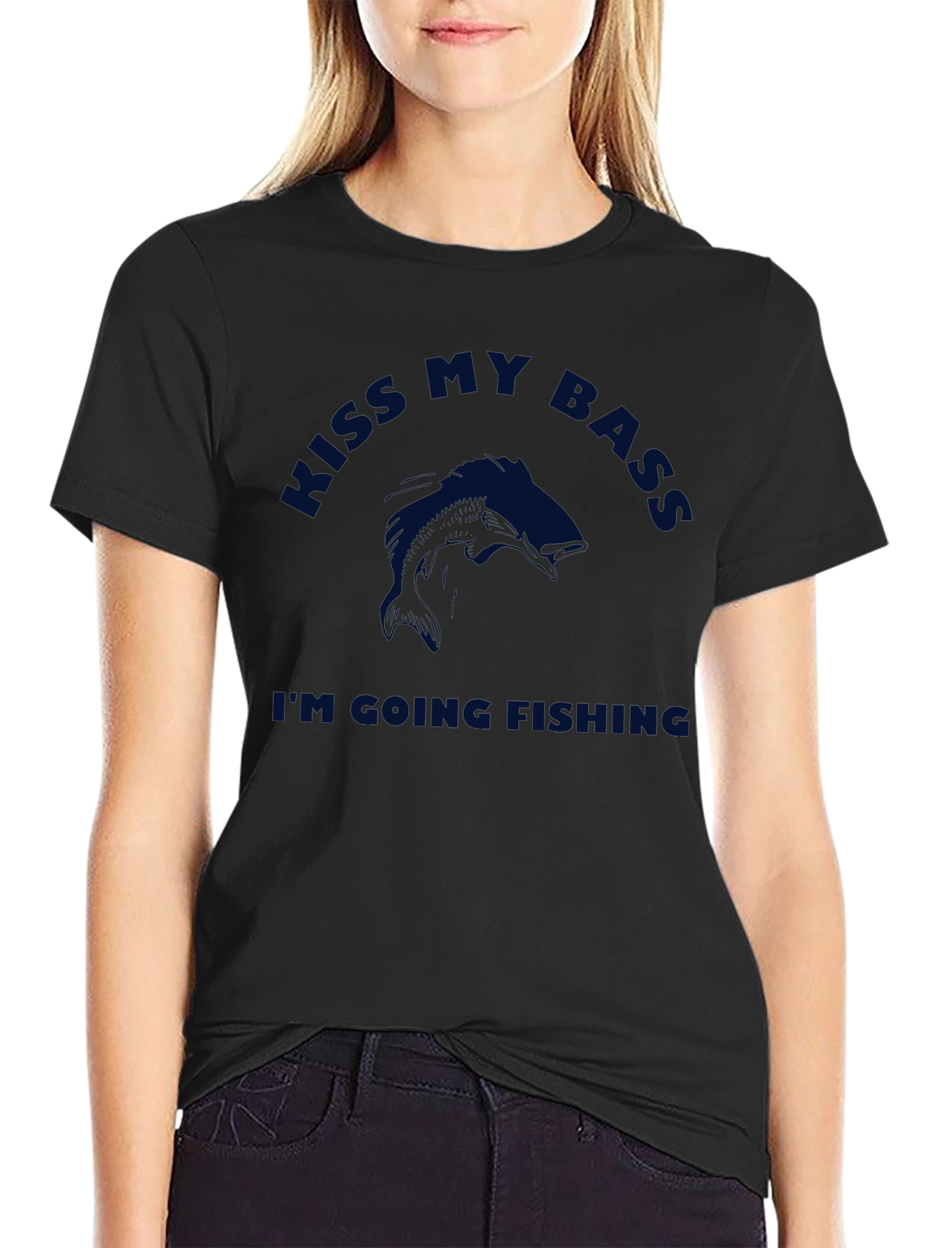 Kiss My Bass Fishing T-Shirt - Black