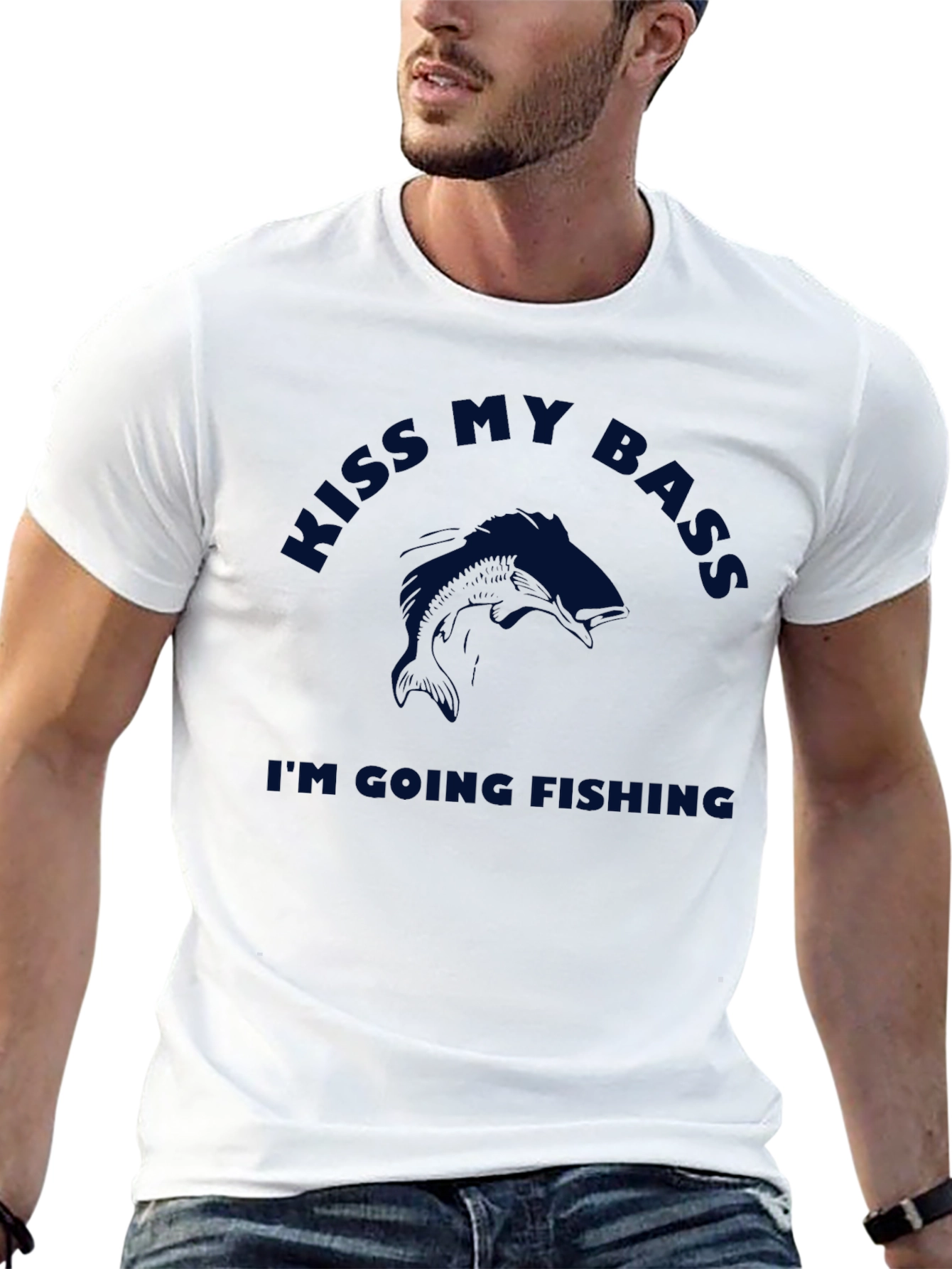 Kiss My Bass Fishing T-Shirt - Black