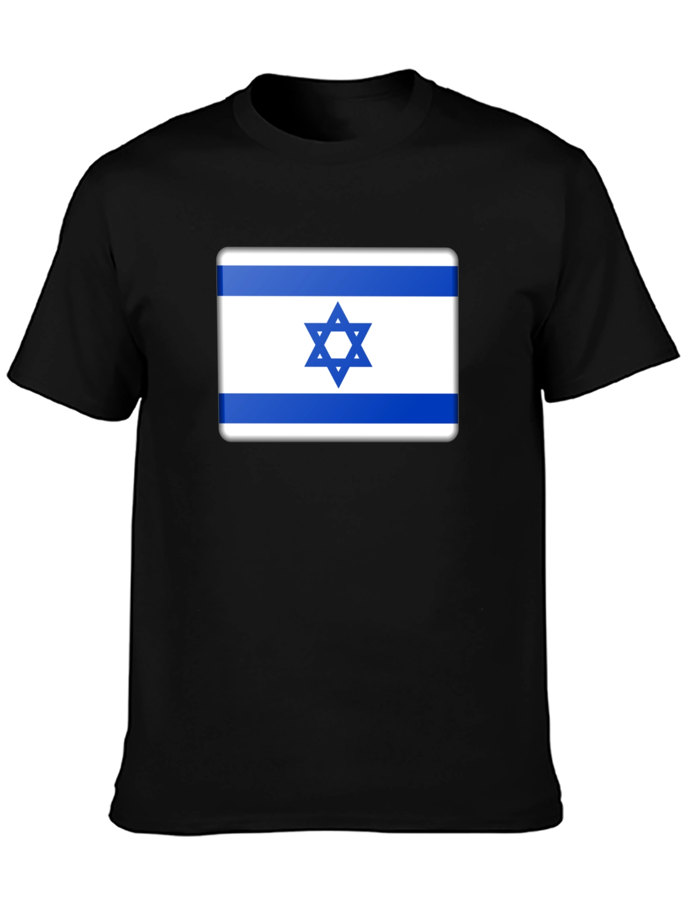 Israel Flag Graphic Tee - Black Cotton T-Shirt