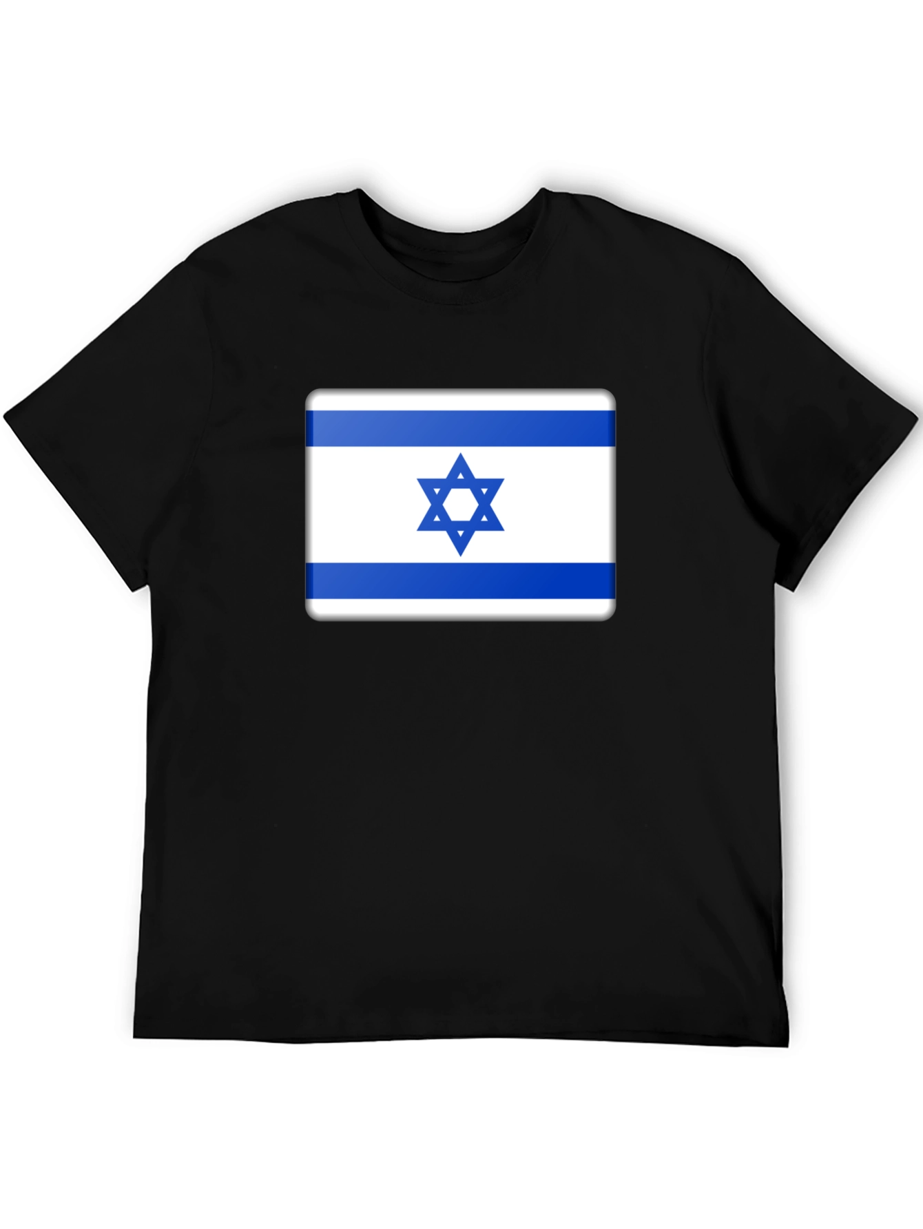 Israel Flag Graphic Tee - Black Cotton T-Shirt