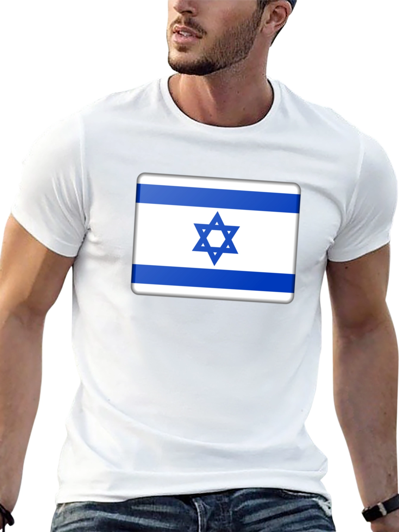 Israel Flag Graphic Tee - Black Cotton T-Shirt