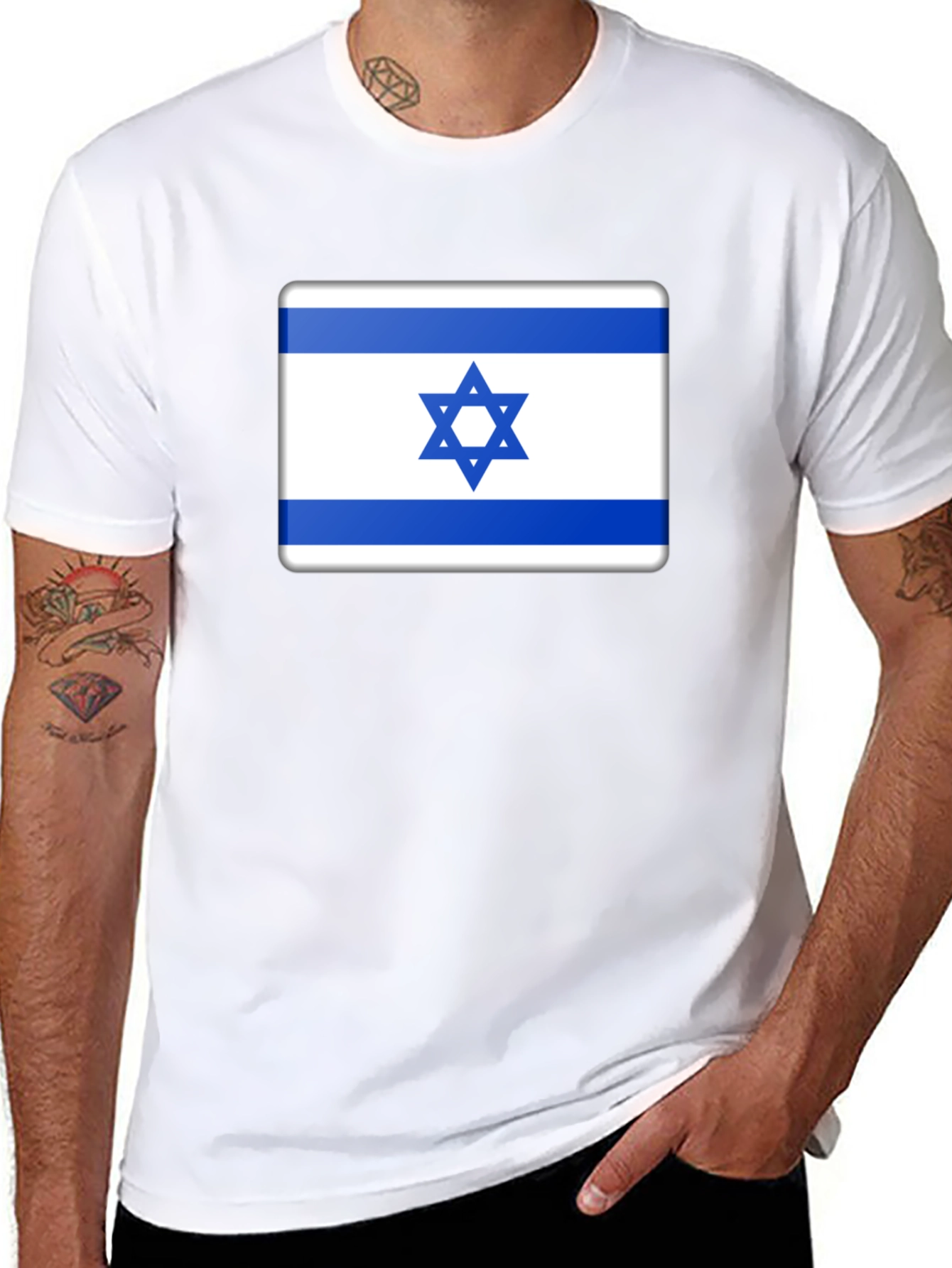 Israel Flag Graphic Tee - Black Cotton T-Shirt