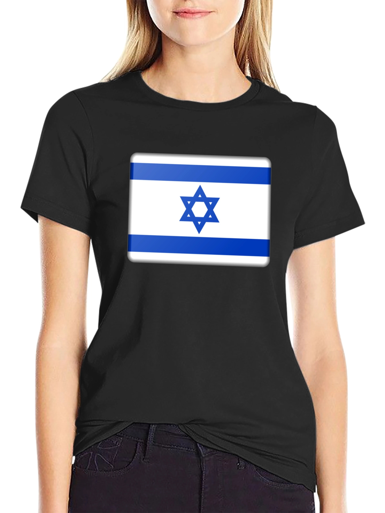Israel Flag Graphic Tee - Black Cotton T-Shirt