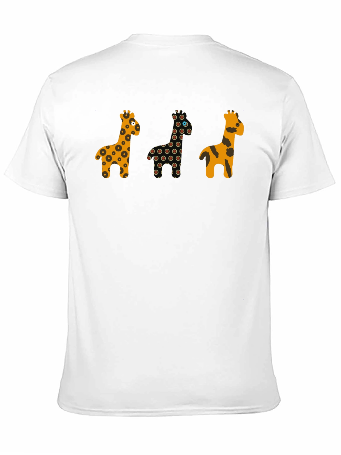 Giraffe Print Black Crew Neck T-Shirt