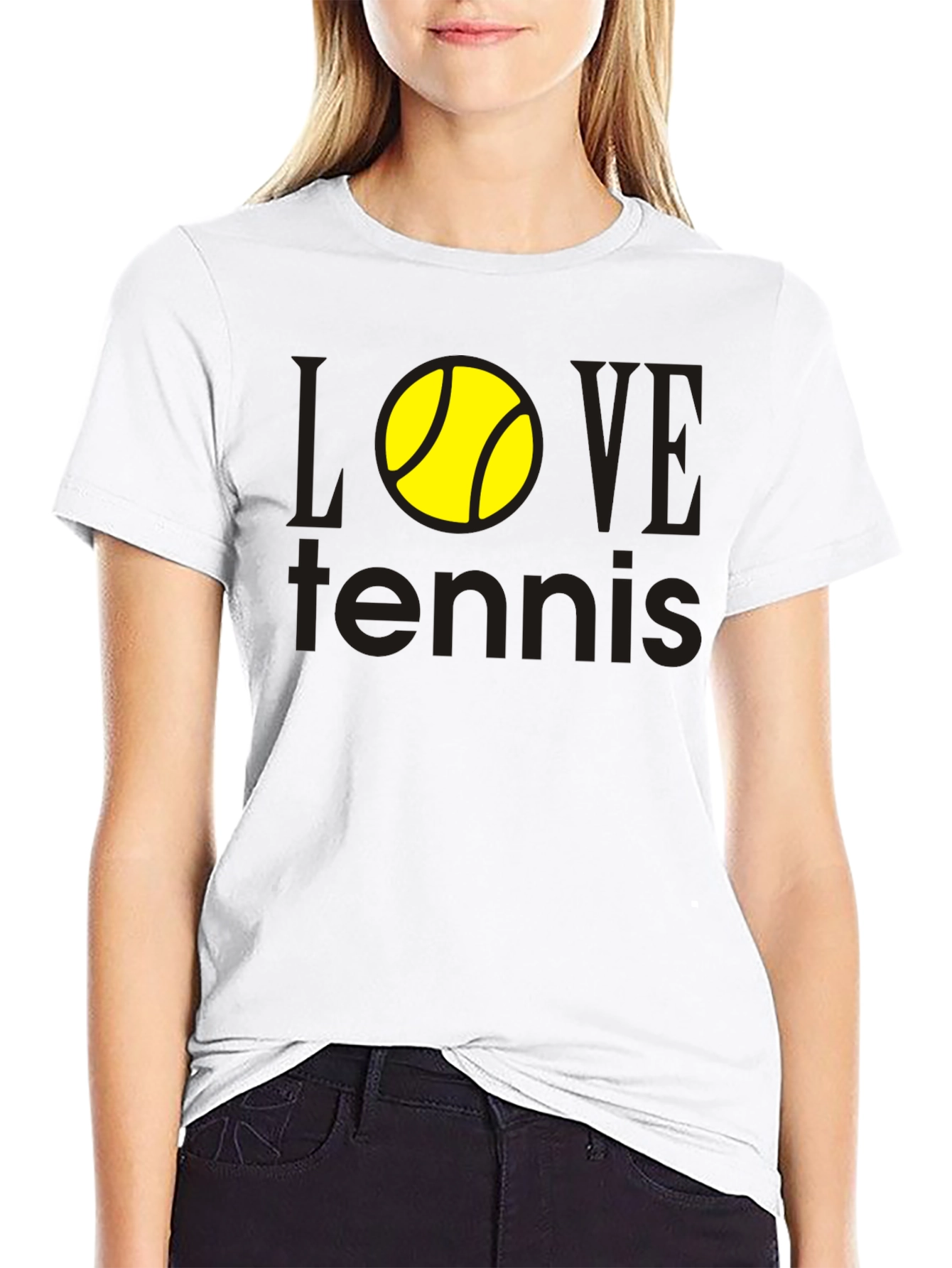 Love Tennis Graphic Tee - Black Cotton Shirt