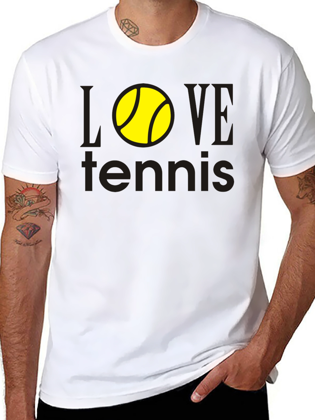 Love Tennis Graphic Tee - Black Cotton Shirt