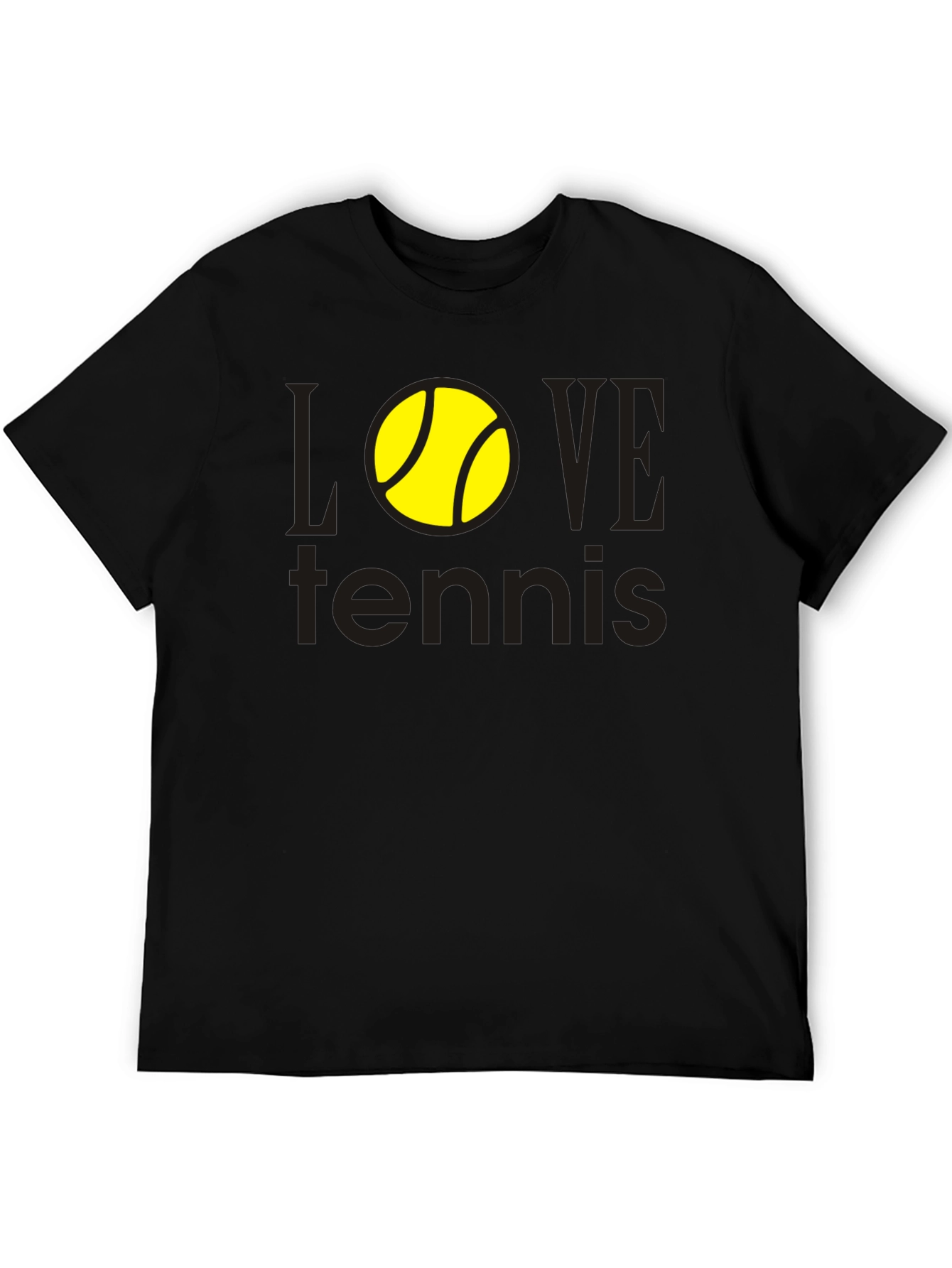 Love Tennis Graphic Tee - Black Cotton Shirt