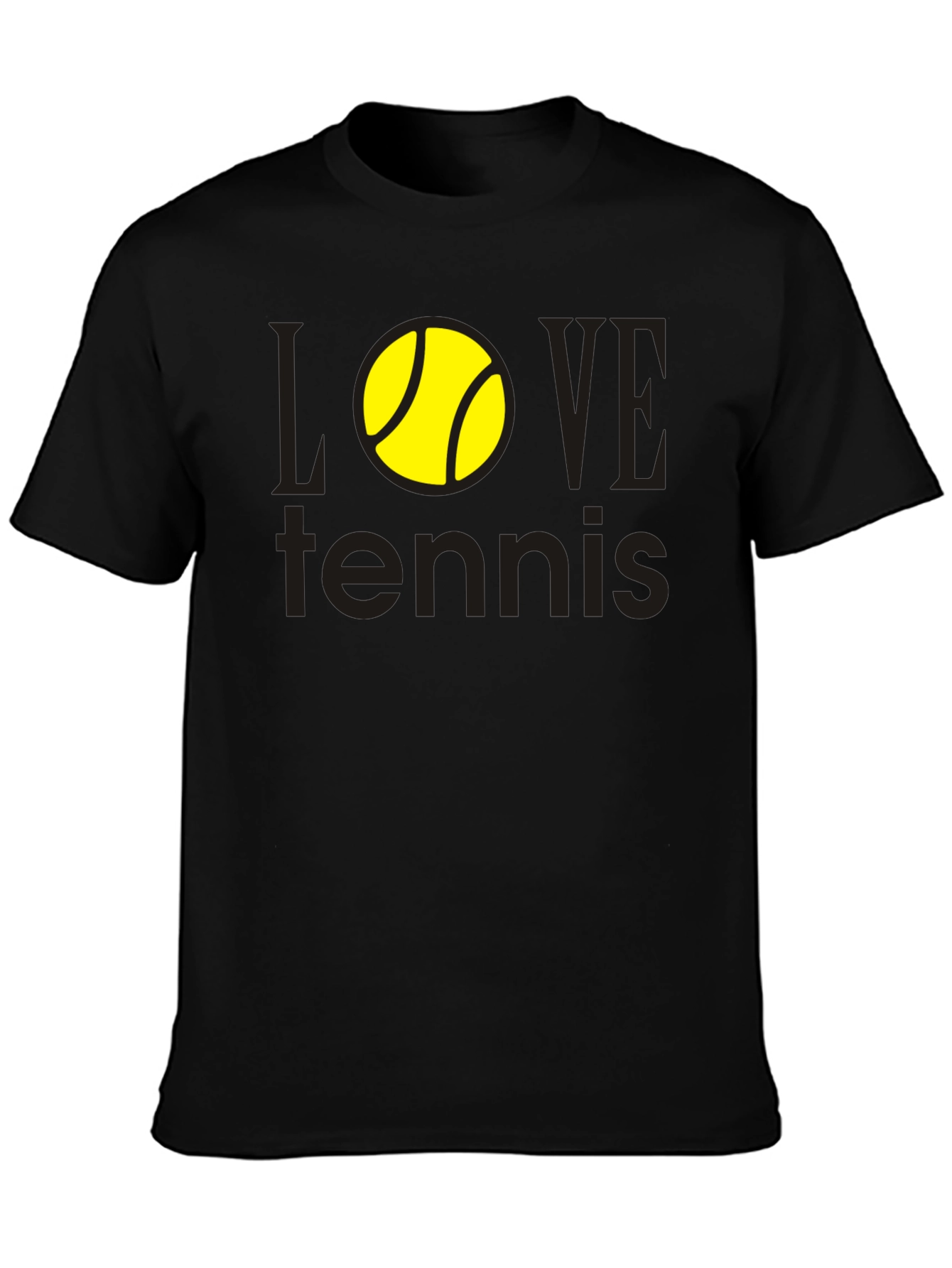 Love Tennis Graphic Tee - Black Cotton Shirt